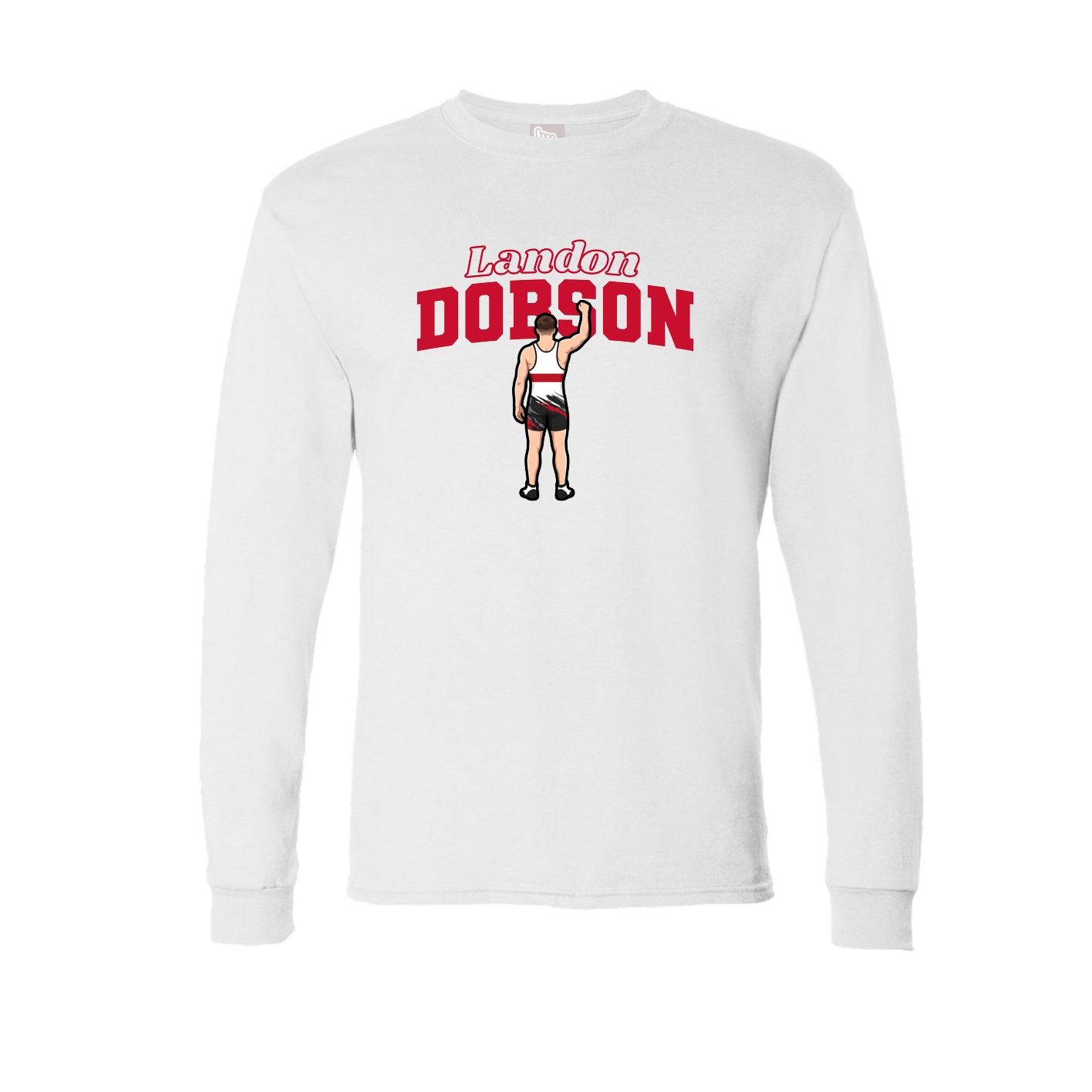 Long Sleeve Tee — Name Arch in White