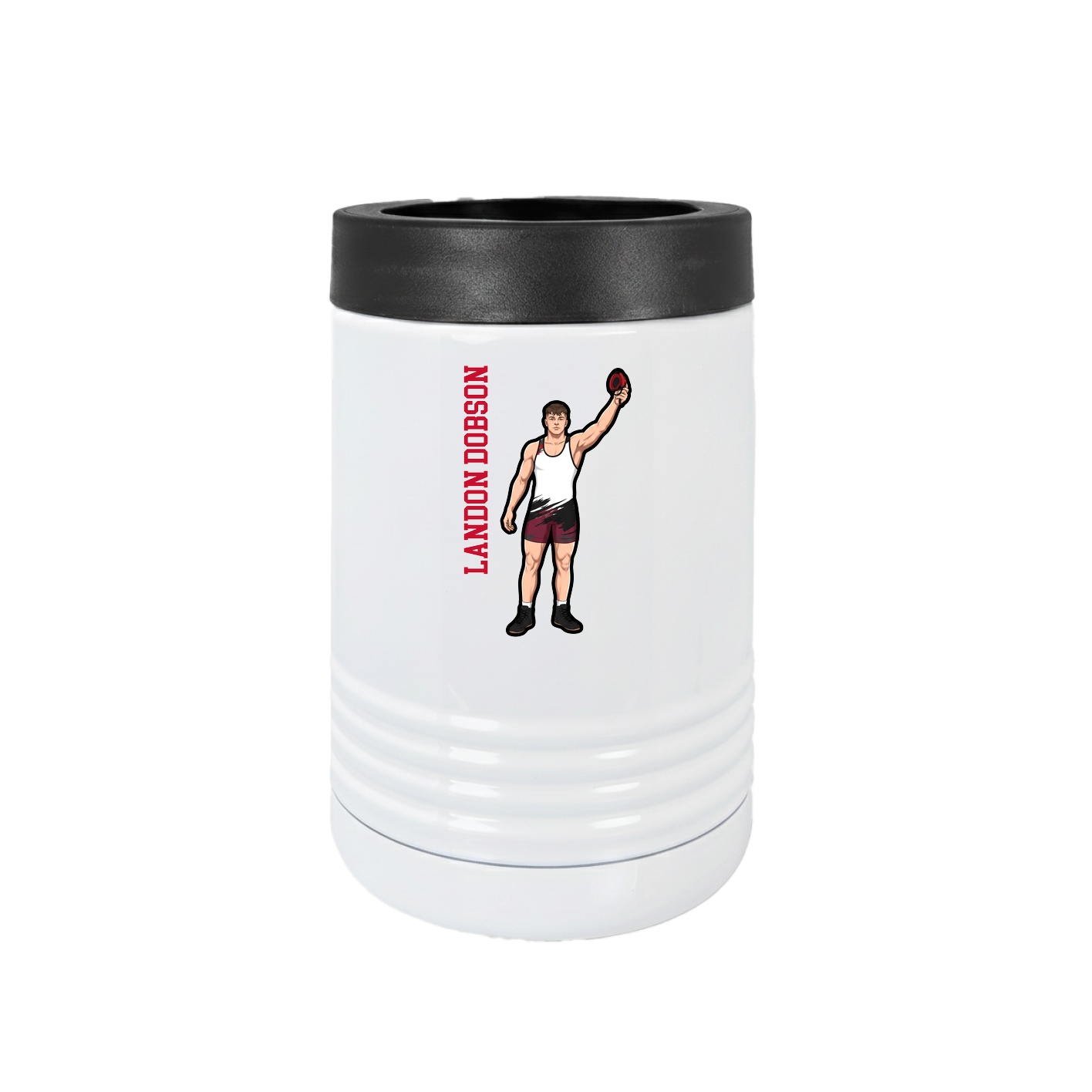 Beverage Holder — Name Vertical in White