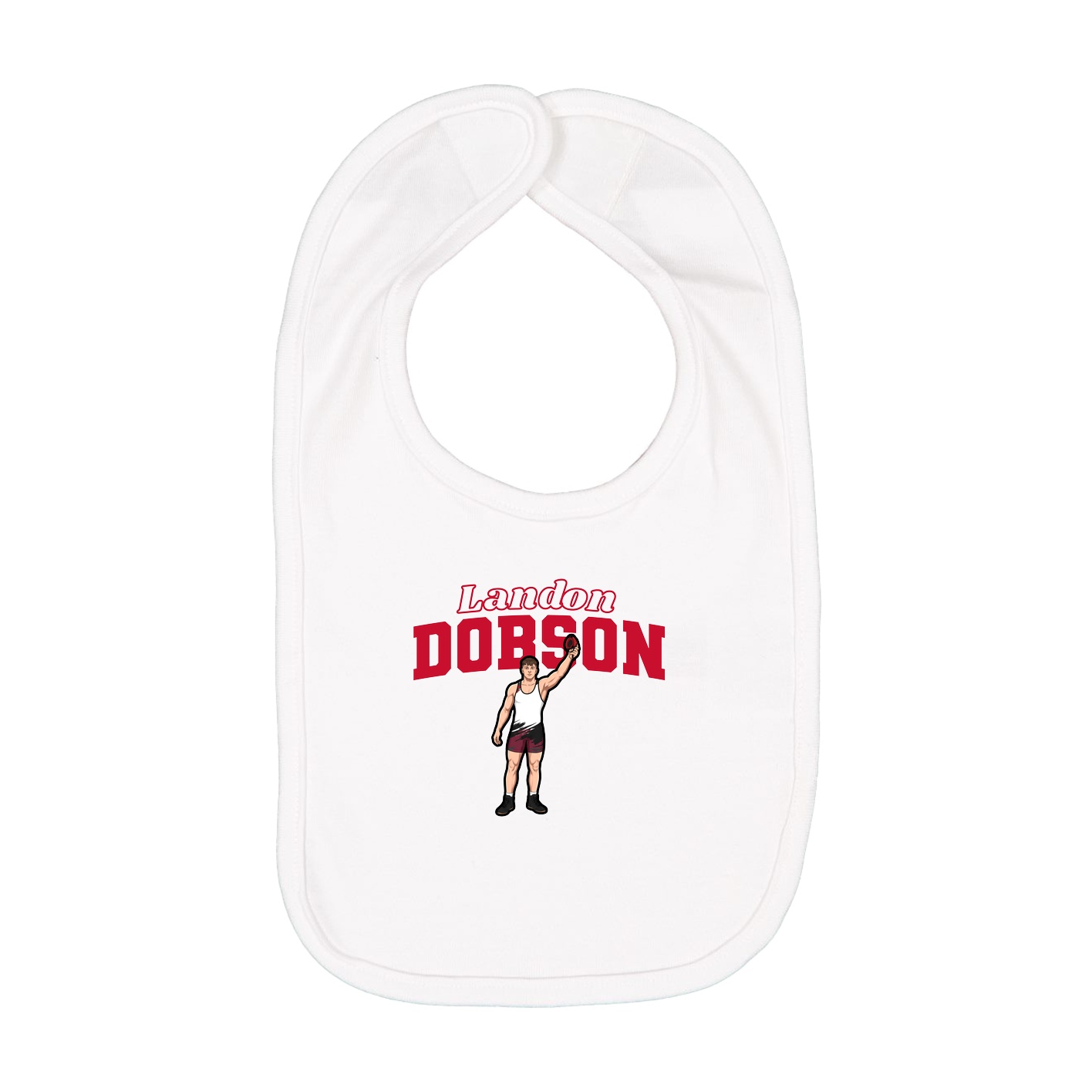 Infant Bib — Name Arch in White