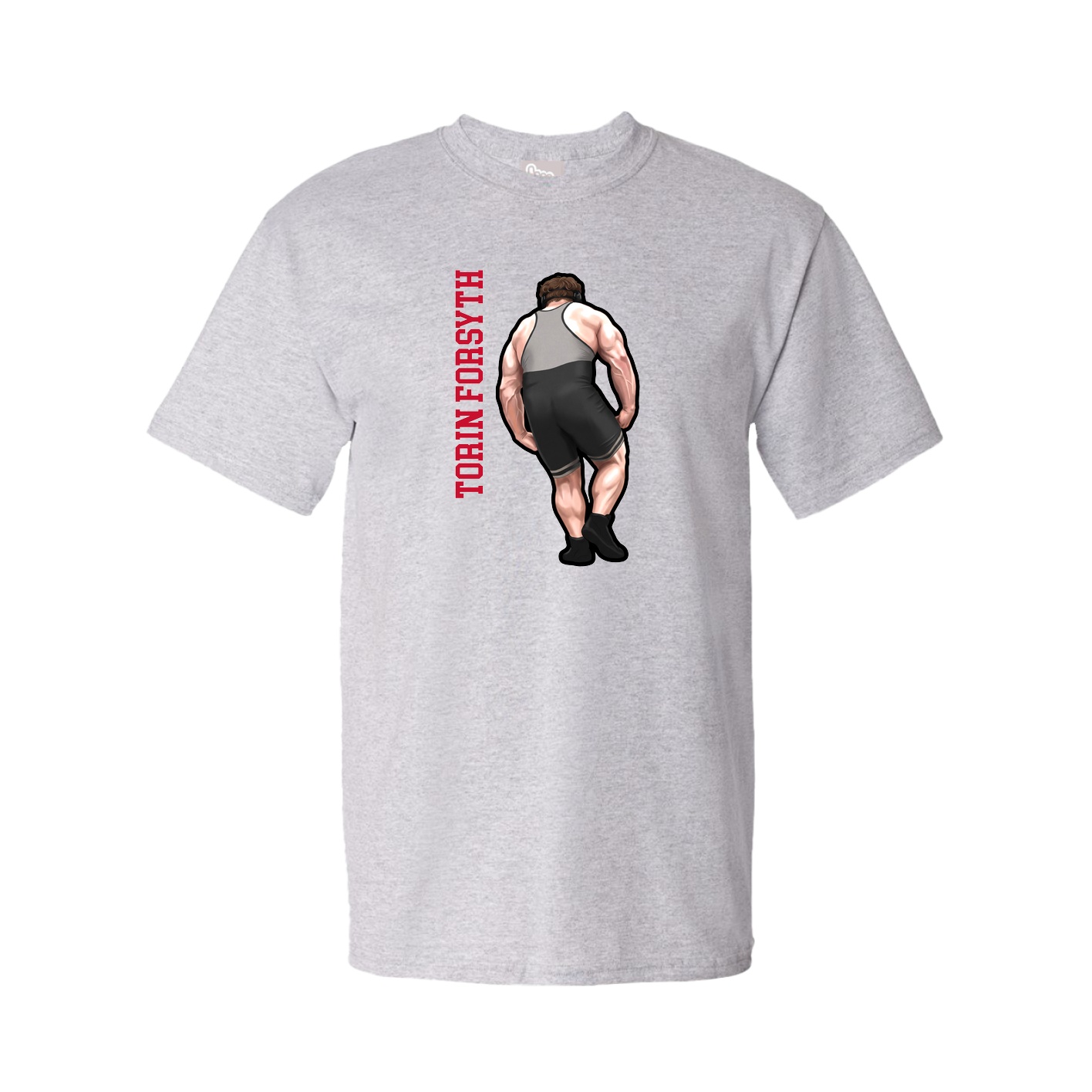 Youth Tee — Name Vertical in Grey