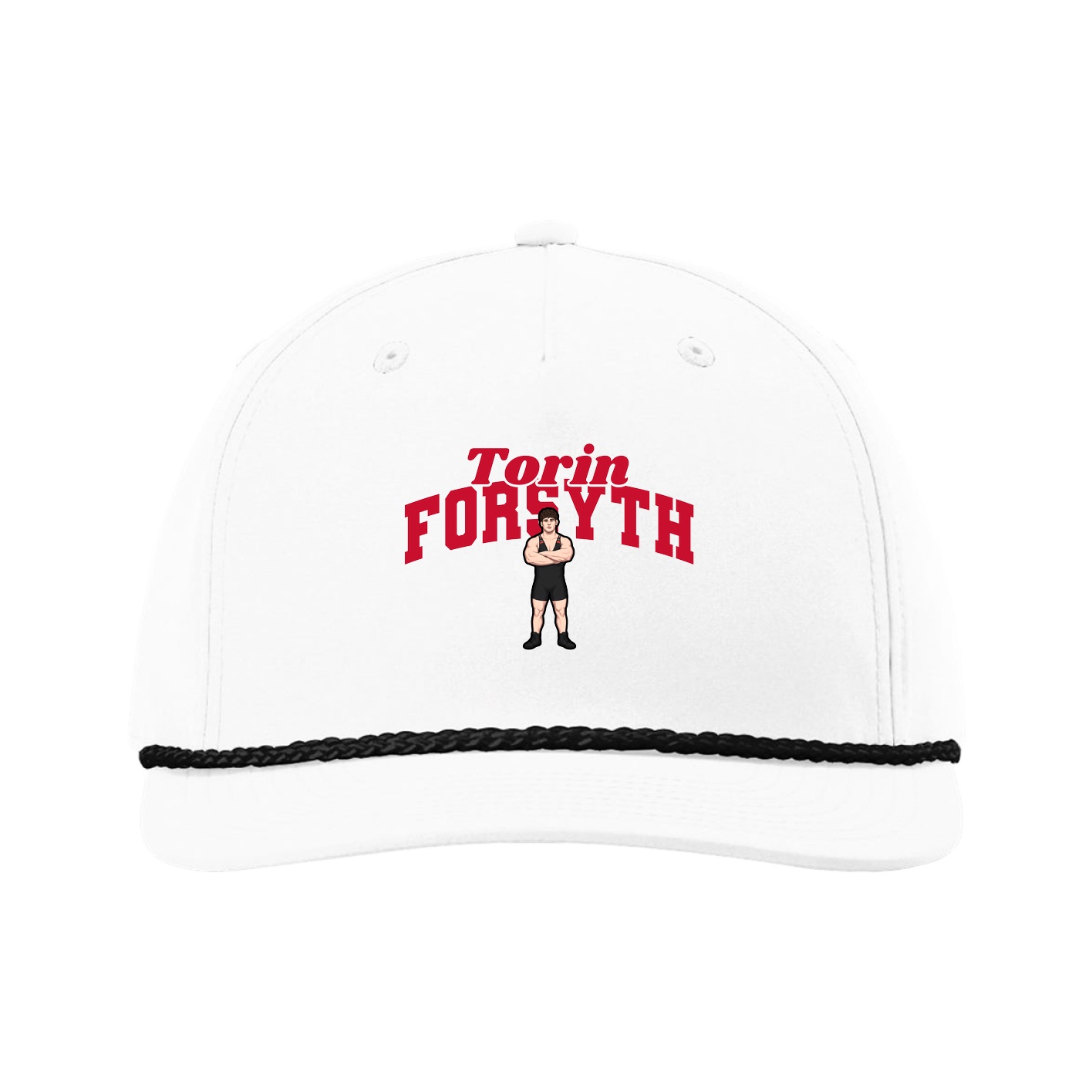 Five-Panel Classic Rope Cap — Signature Arch in White