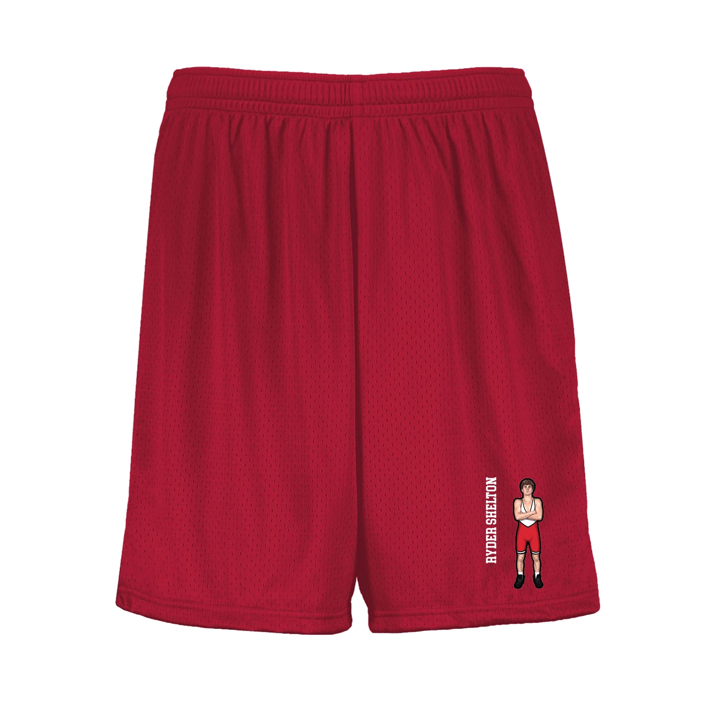 Shorts — Name Vertical in Red