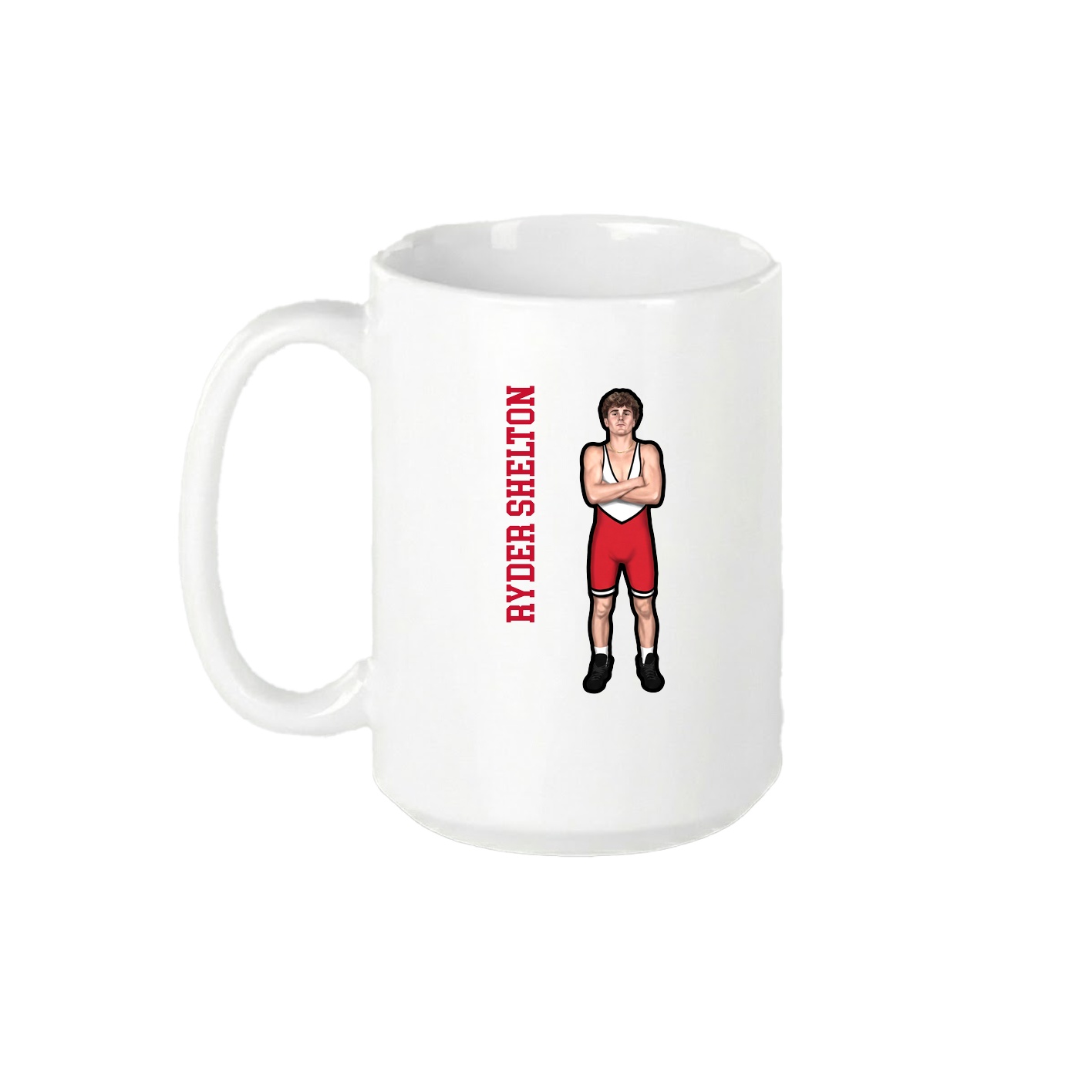15oz Coffee Mug — Name Vertical in White