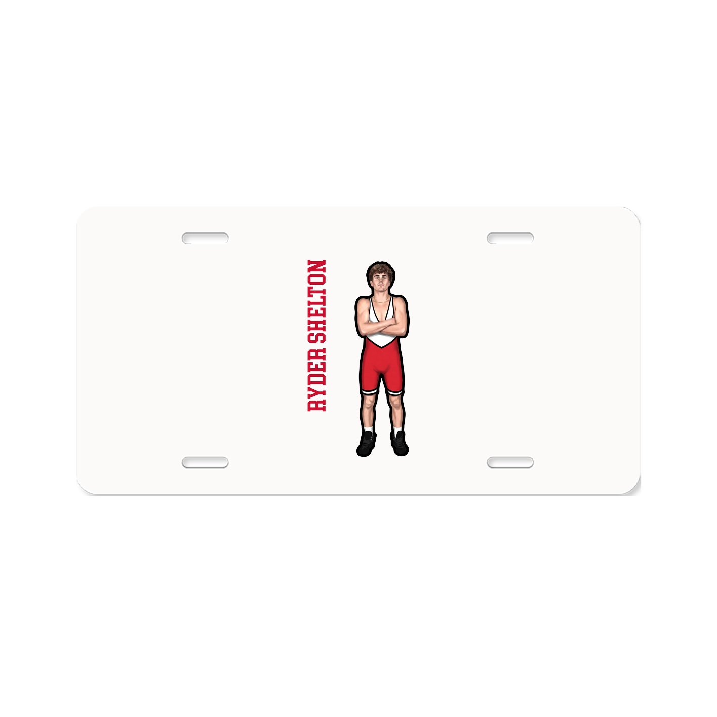 License Plate — Name Vertical in Classic