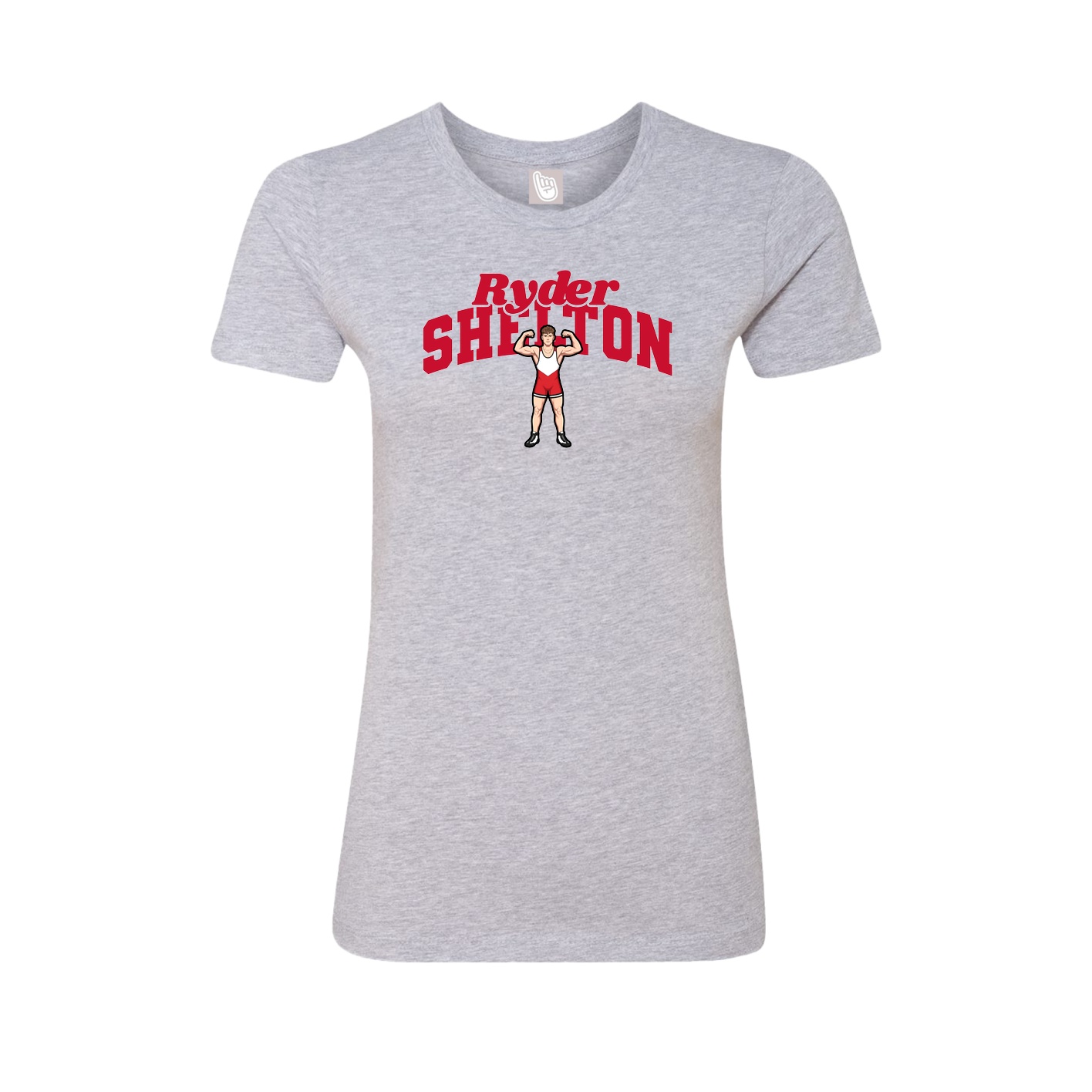 Fitted Women's Tee — Signature Arch in Grey