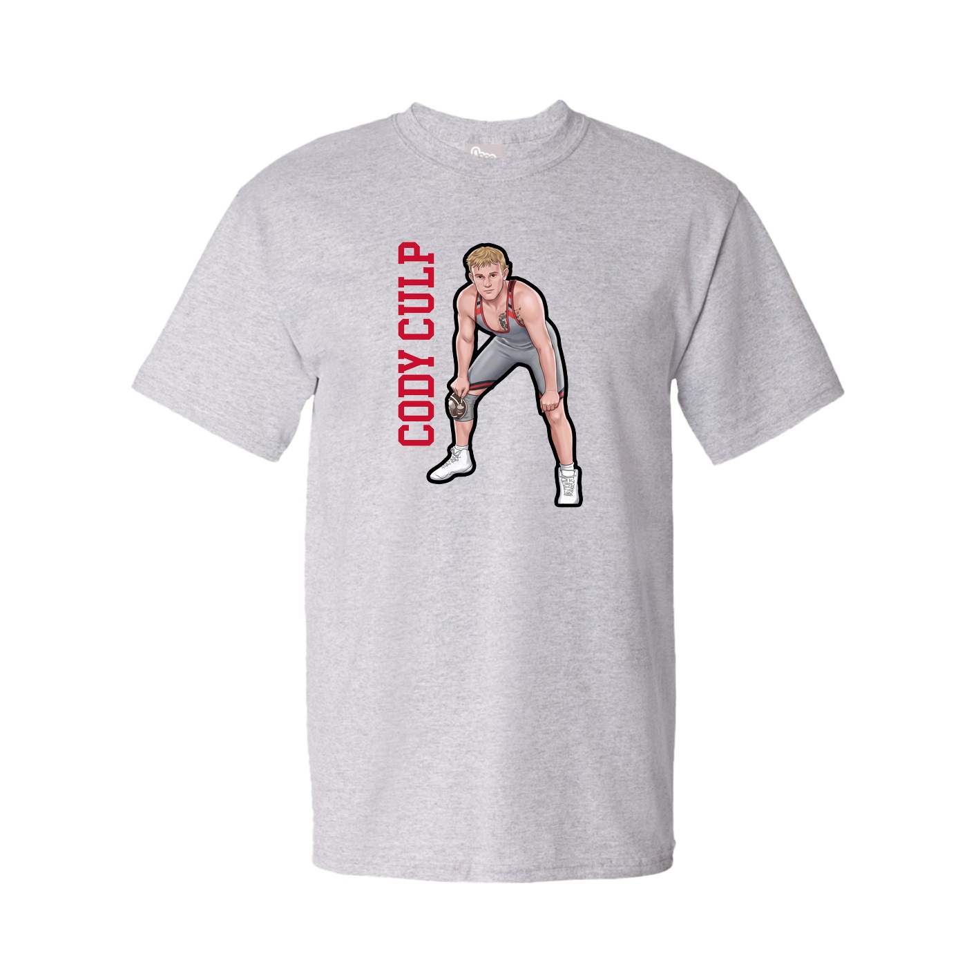 Tee — Name Vertical in Grey