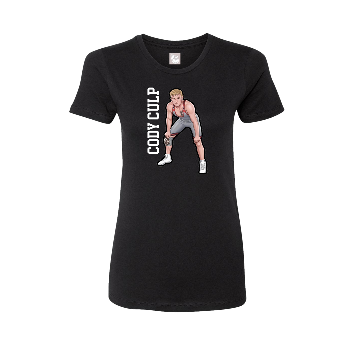 Fitted Women's Tee — Name Vertical in Black