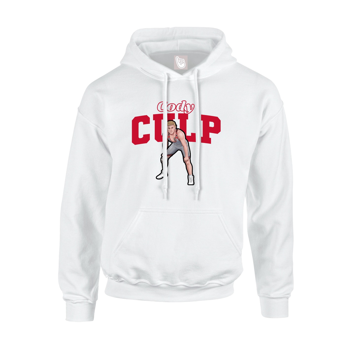 Youth Hoodie — Name Arch in White