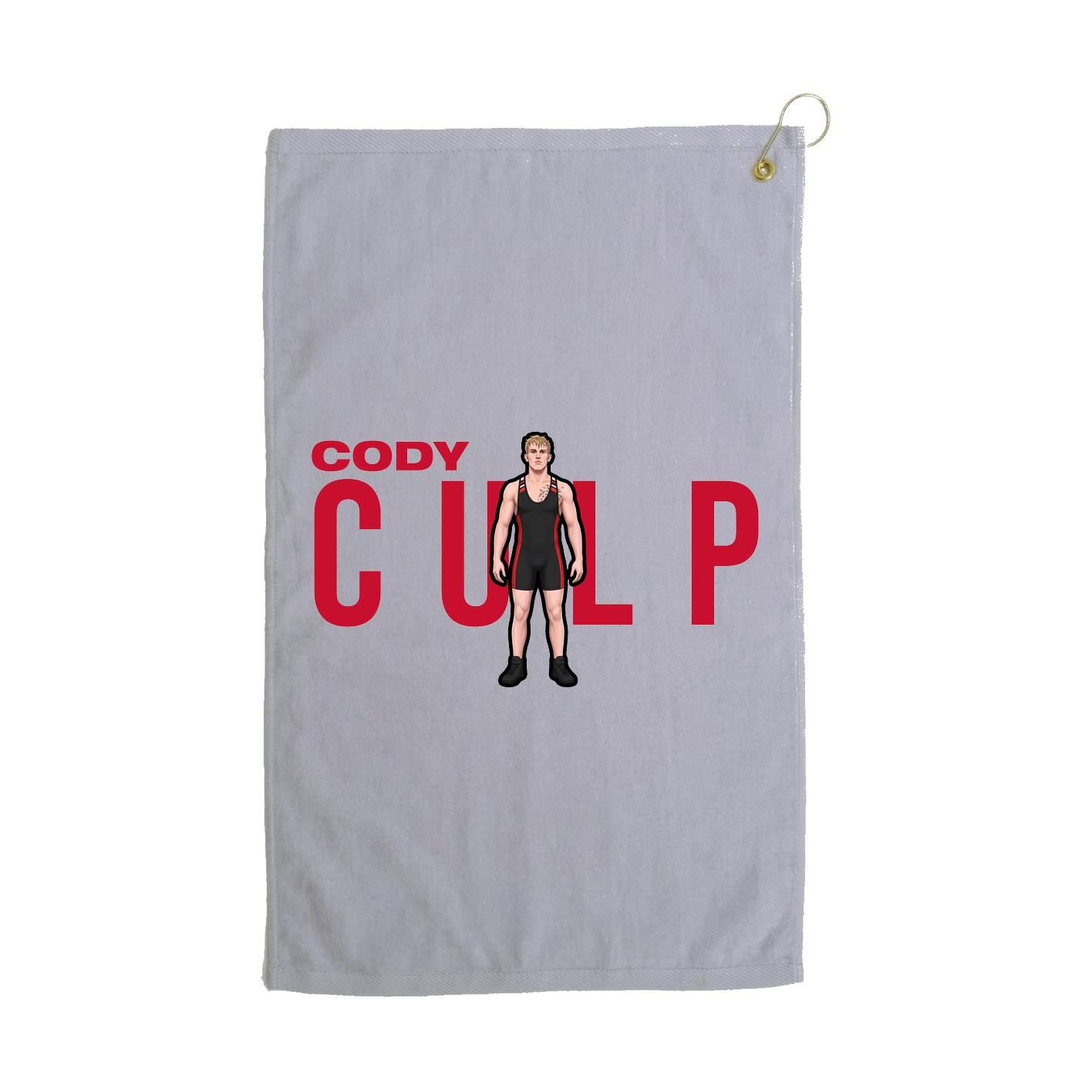 Golf Towel — Player Name in Grey