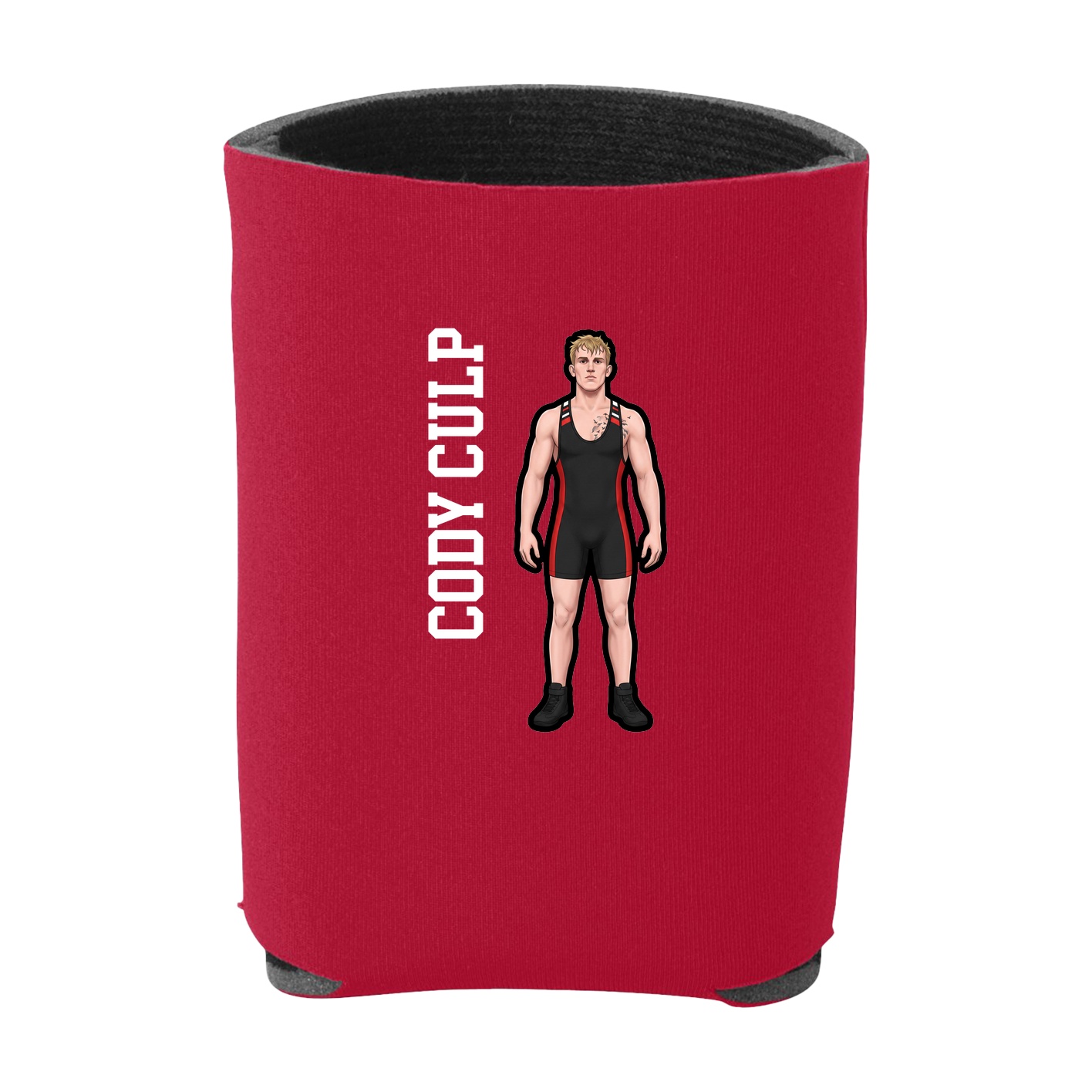 Can Holder — Name Vertical in Red