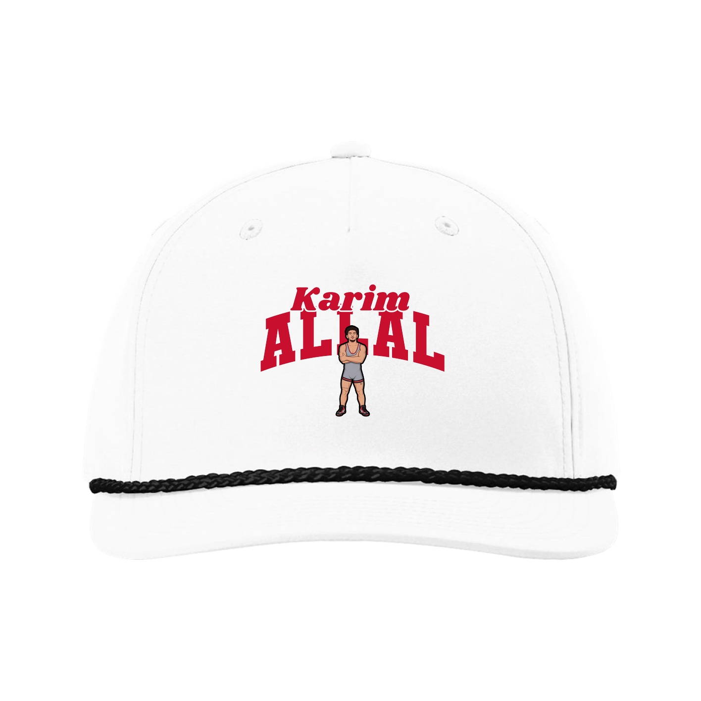 Five-Panel Classic Rope Cap — Signature Arch in White