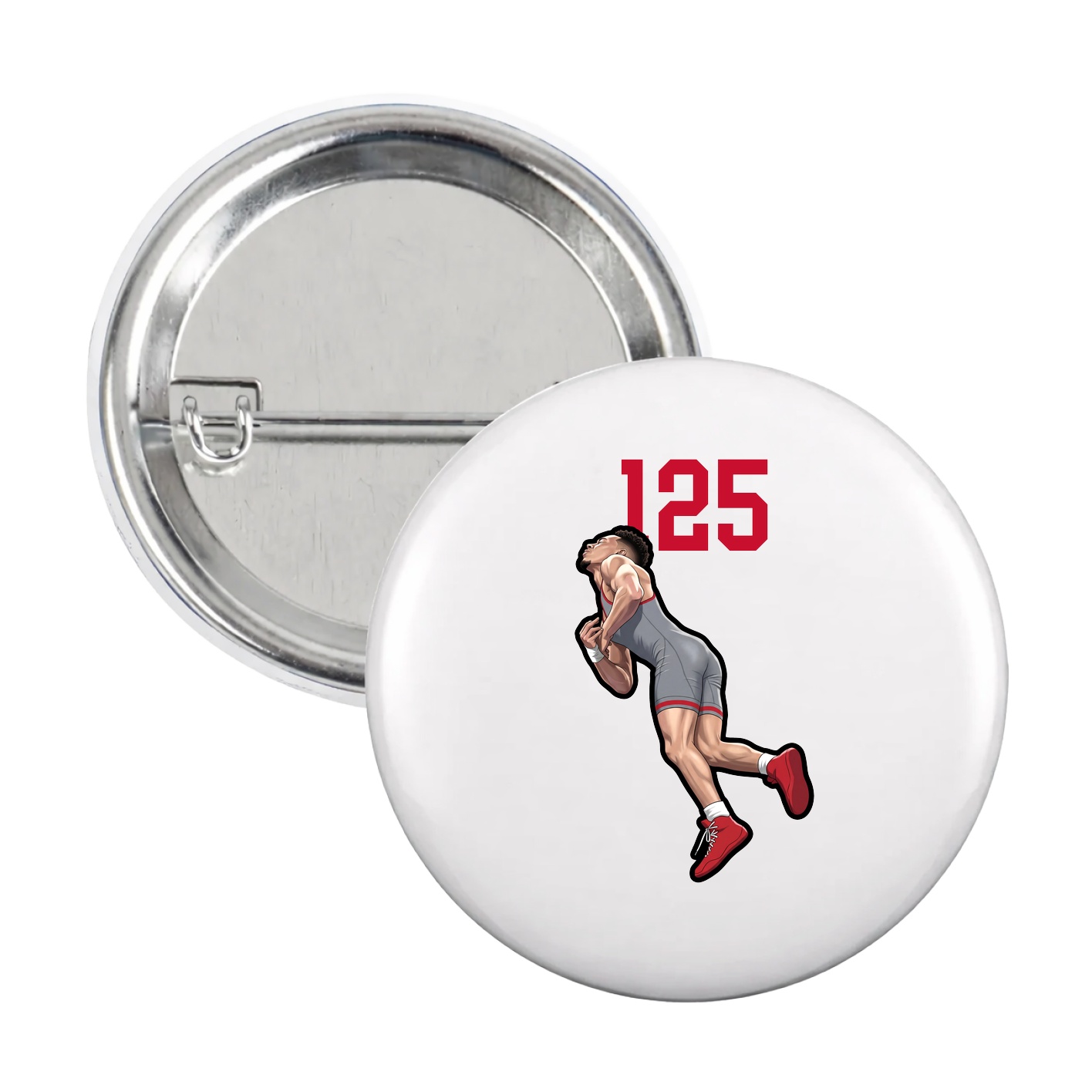 Game Day Button — Number Top in White