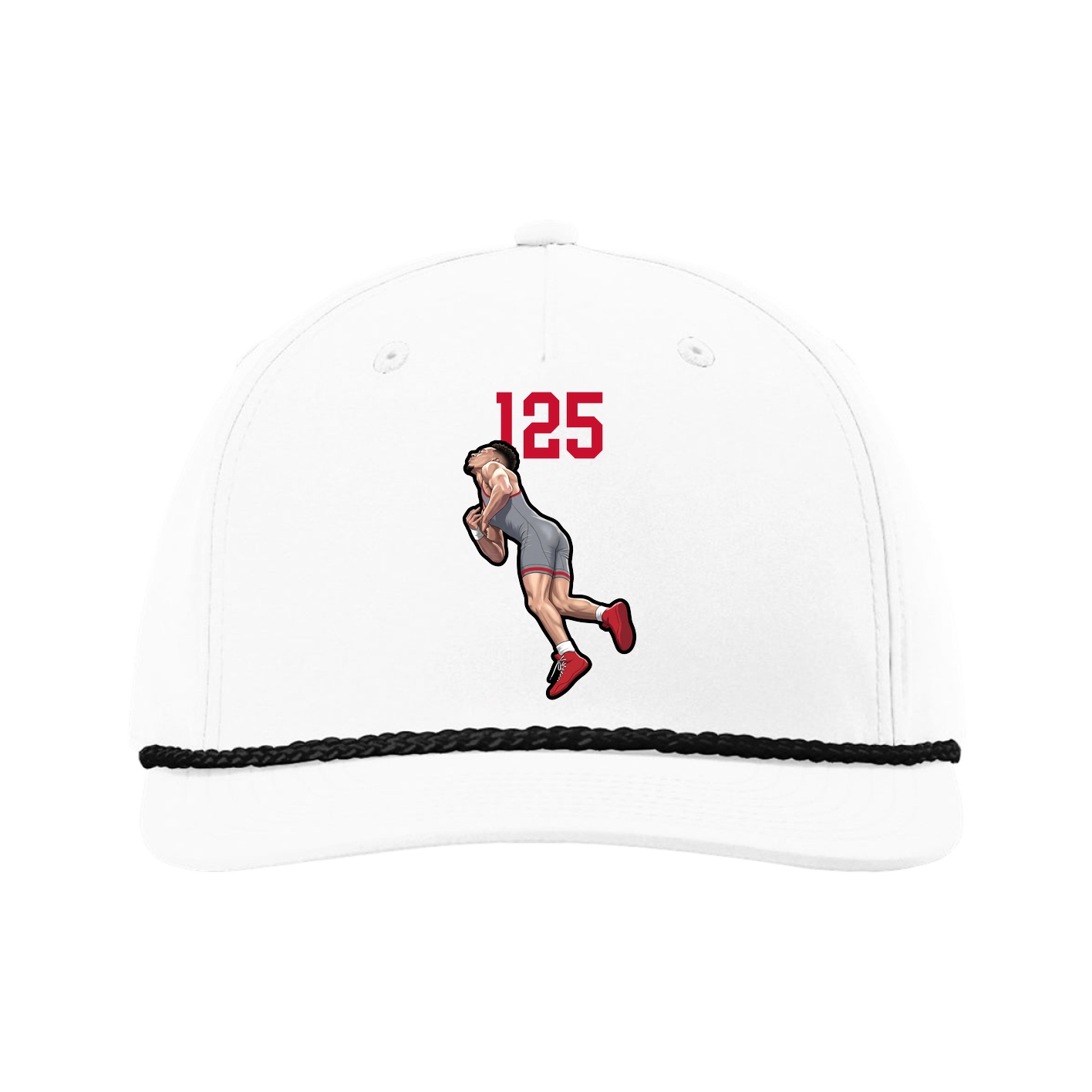 Five-Panel Classic Rope Cap — Number Top in White
