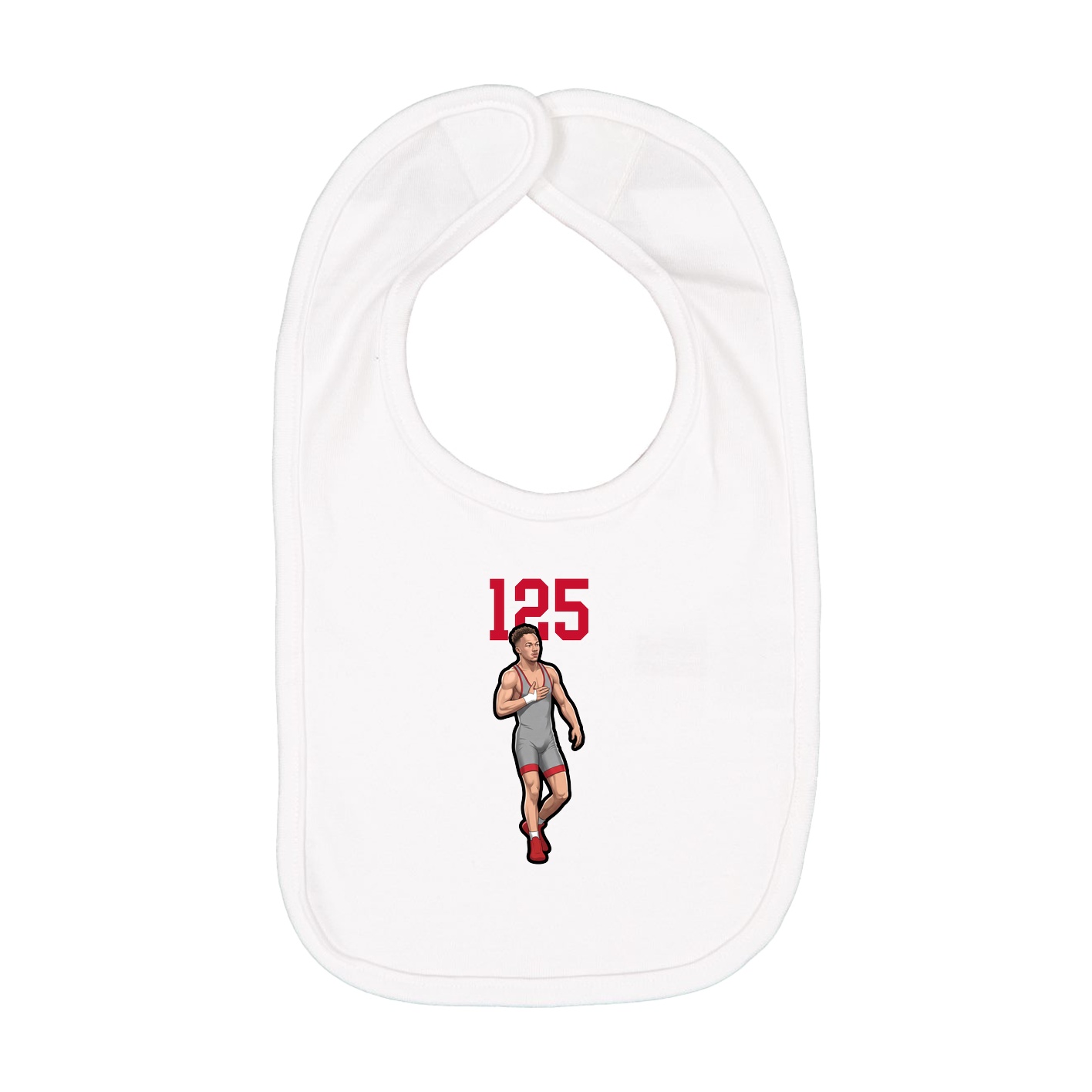 Infant Bib — Number Top in White