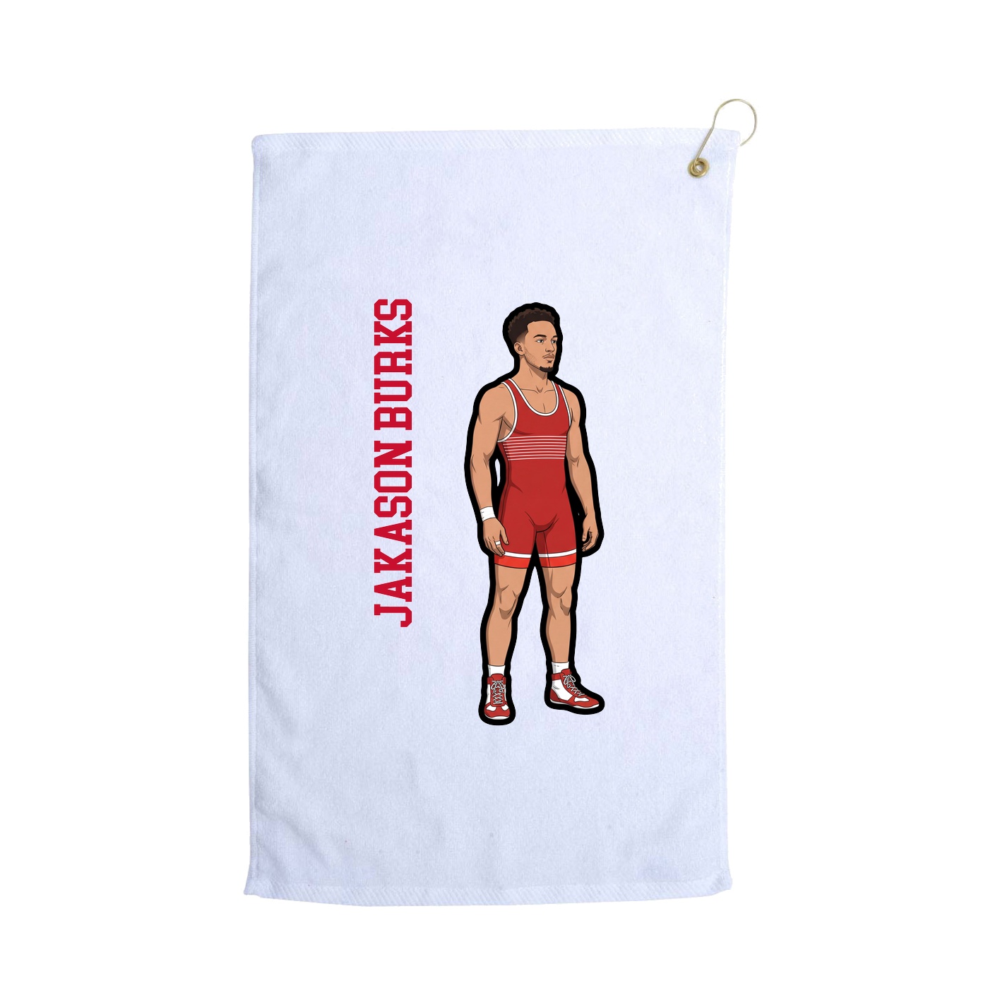Golf Towel — Name Vertical in White