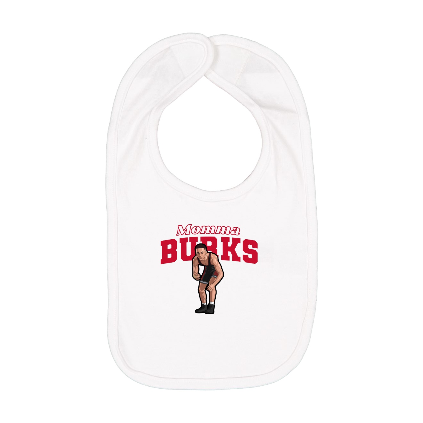 Infant Bib — Mothers Day Block in White