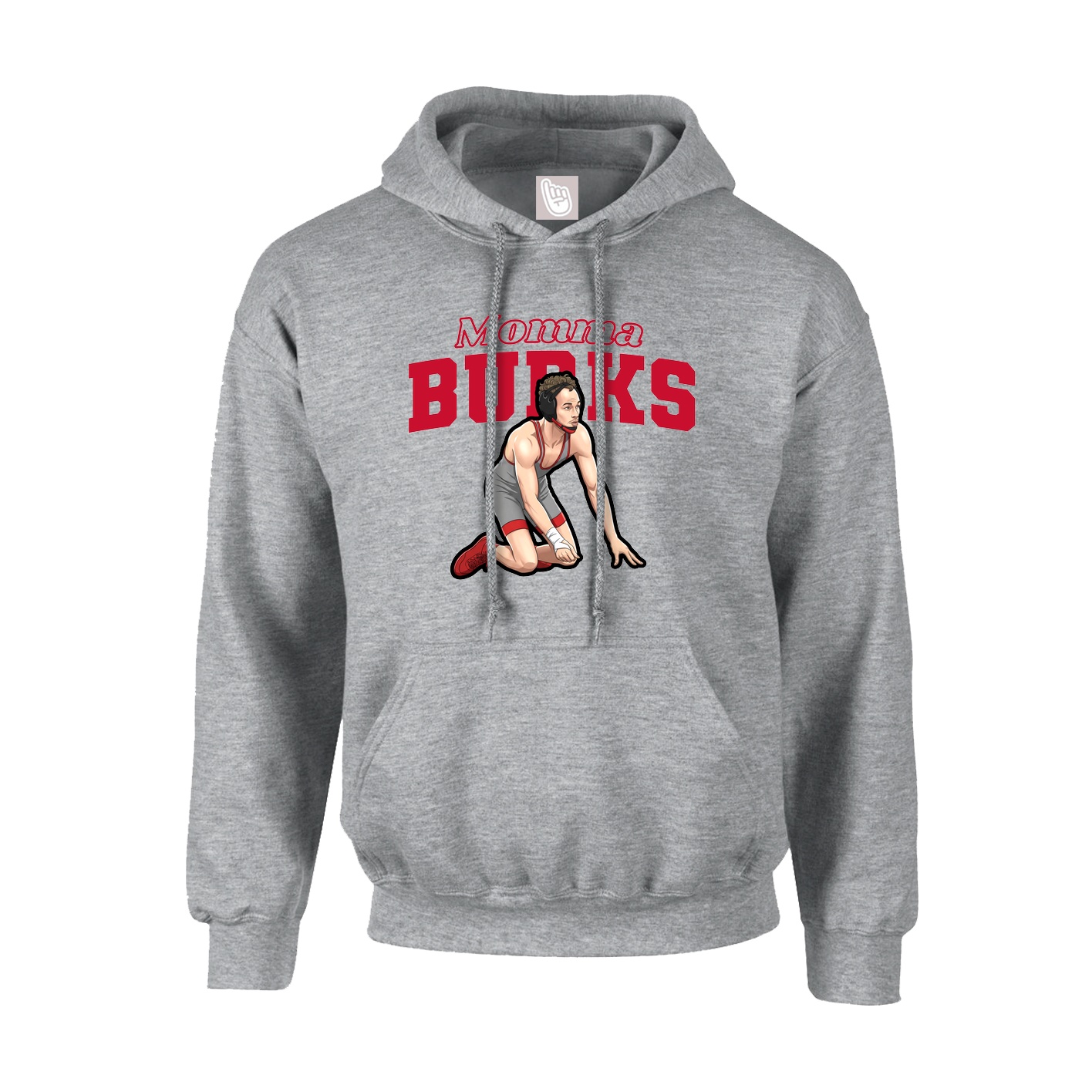 Youth Hoodie — Mothers Day Block in Grey