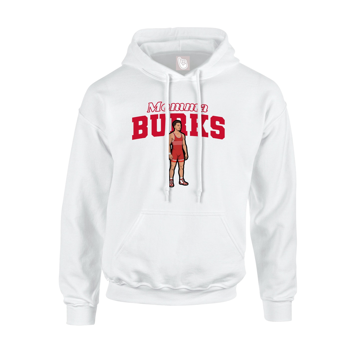 Youth Hoodie — Mothers Day Block in White