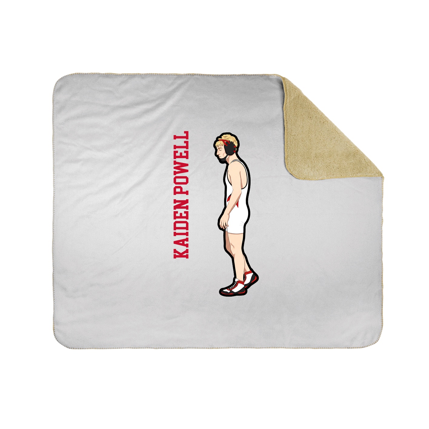 Throw Blanket — Name Vertical in White