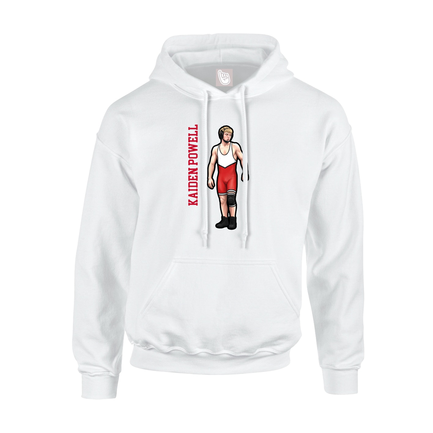 Hoodie — Name Vertical in White