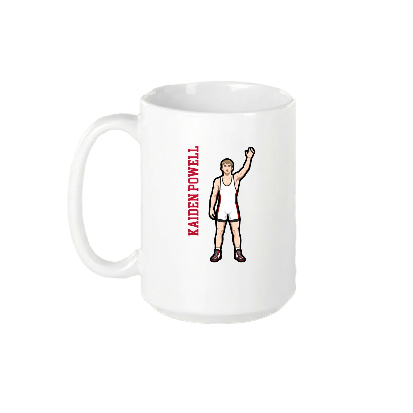 15oz Coffee Mug — Name Vertical in White