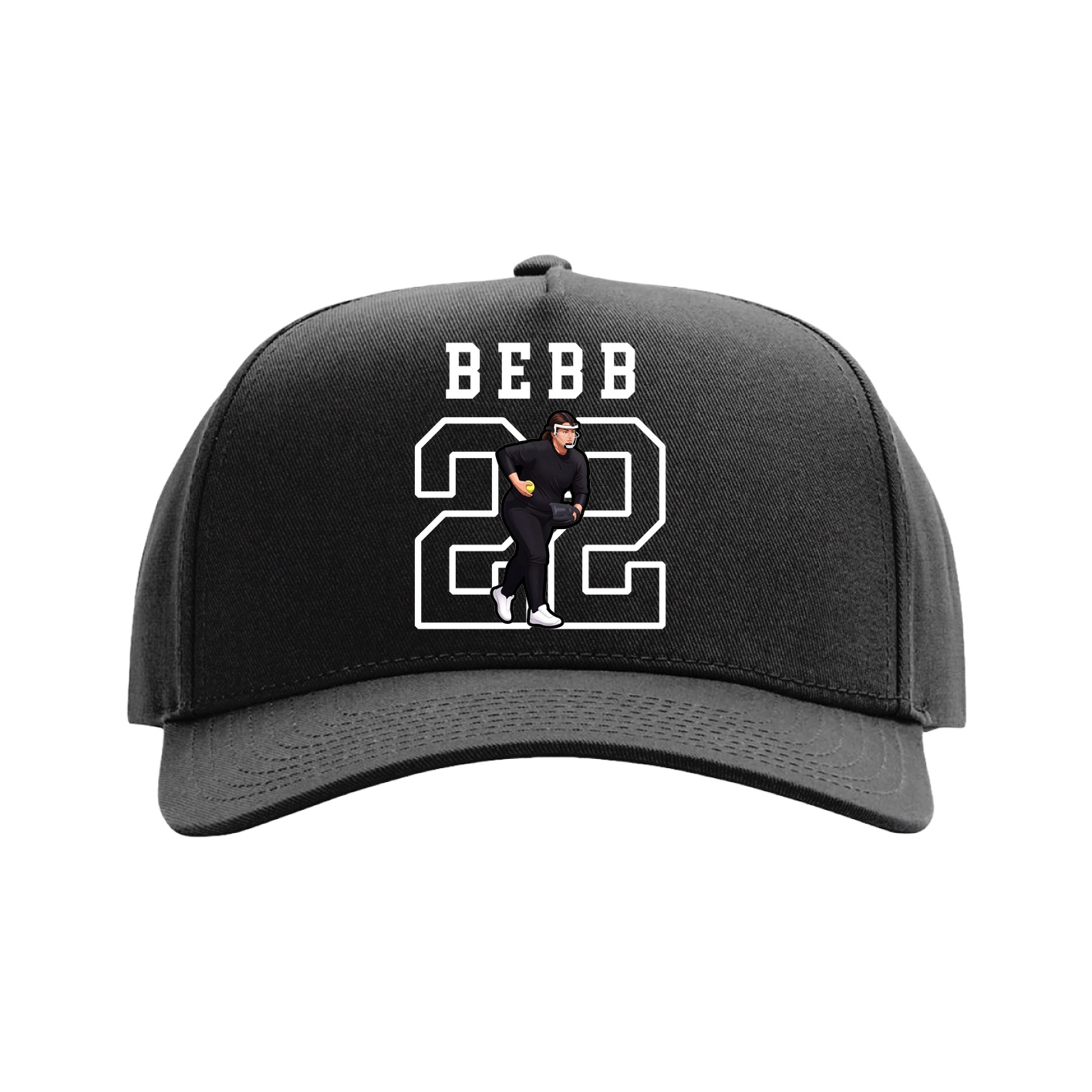 Full Fabric Five-Panel Champ Cap — Shirsey in Black