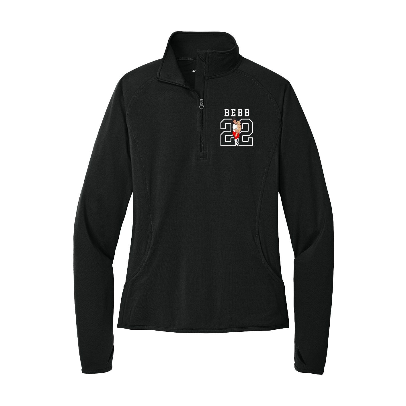 Women's Q-Zip Pullover — Shirsey in Black