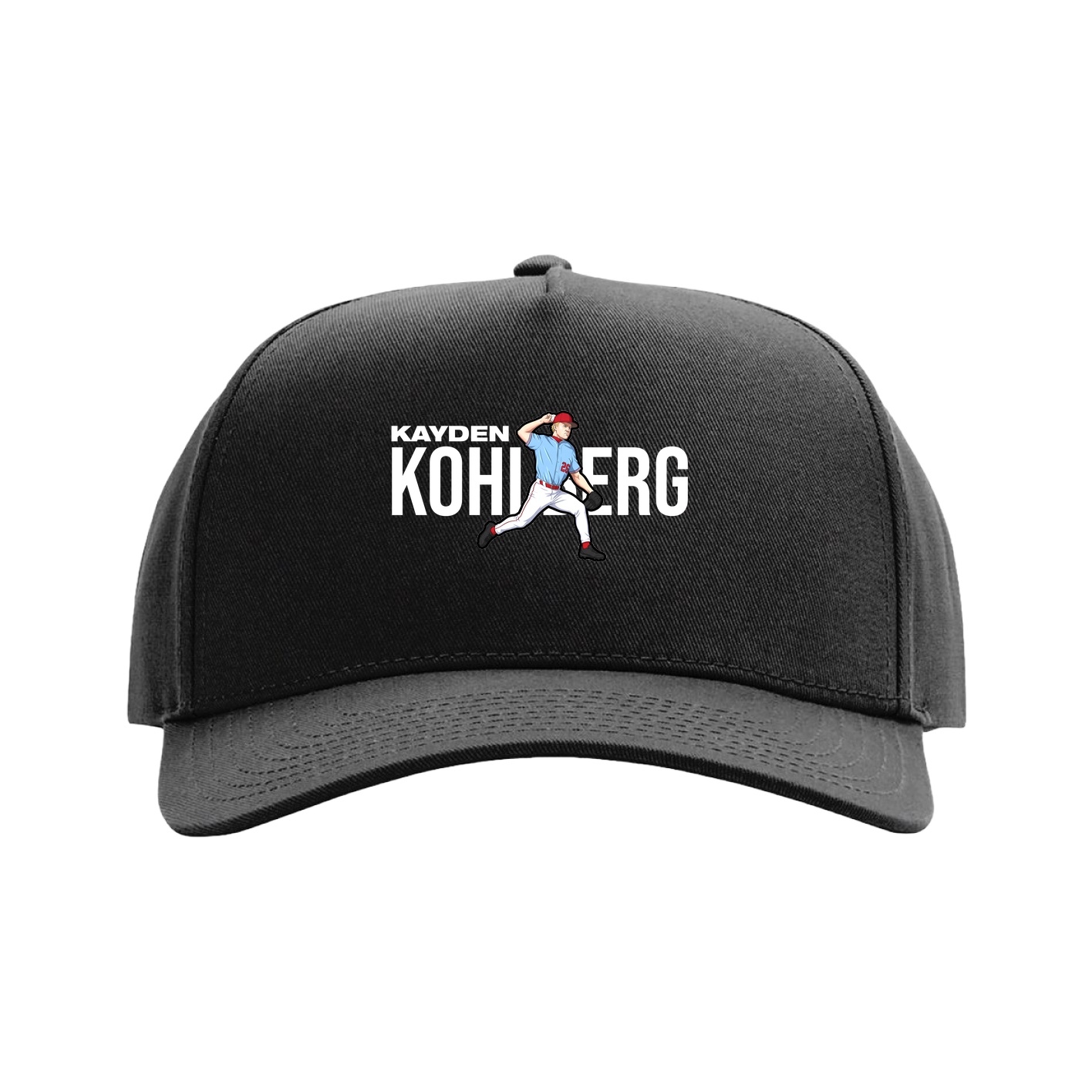 Full Fabric Five-Panel Champ Cap — Player Name in Black