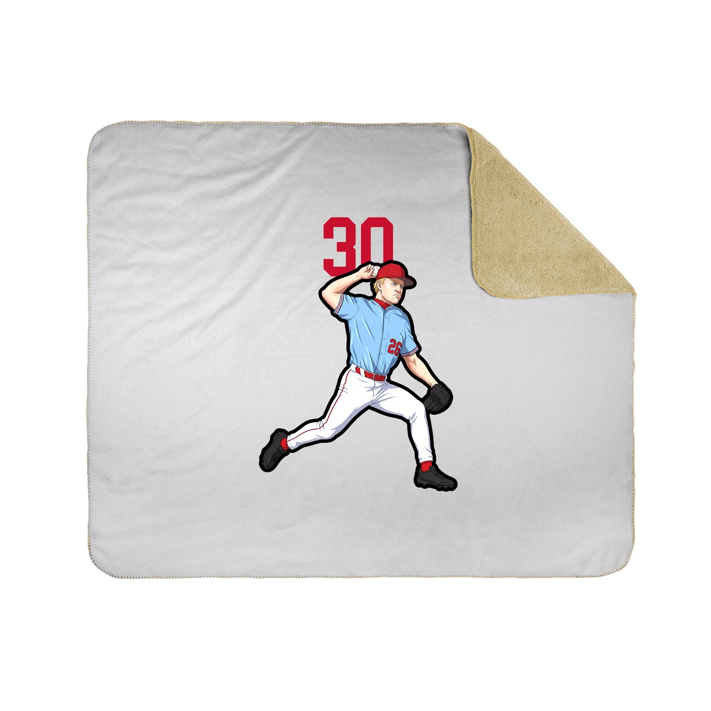 Throw Blanket — Number Top in White
