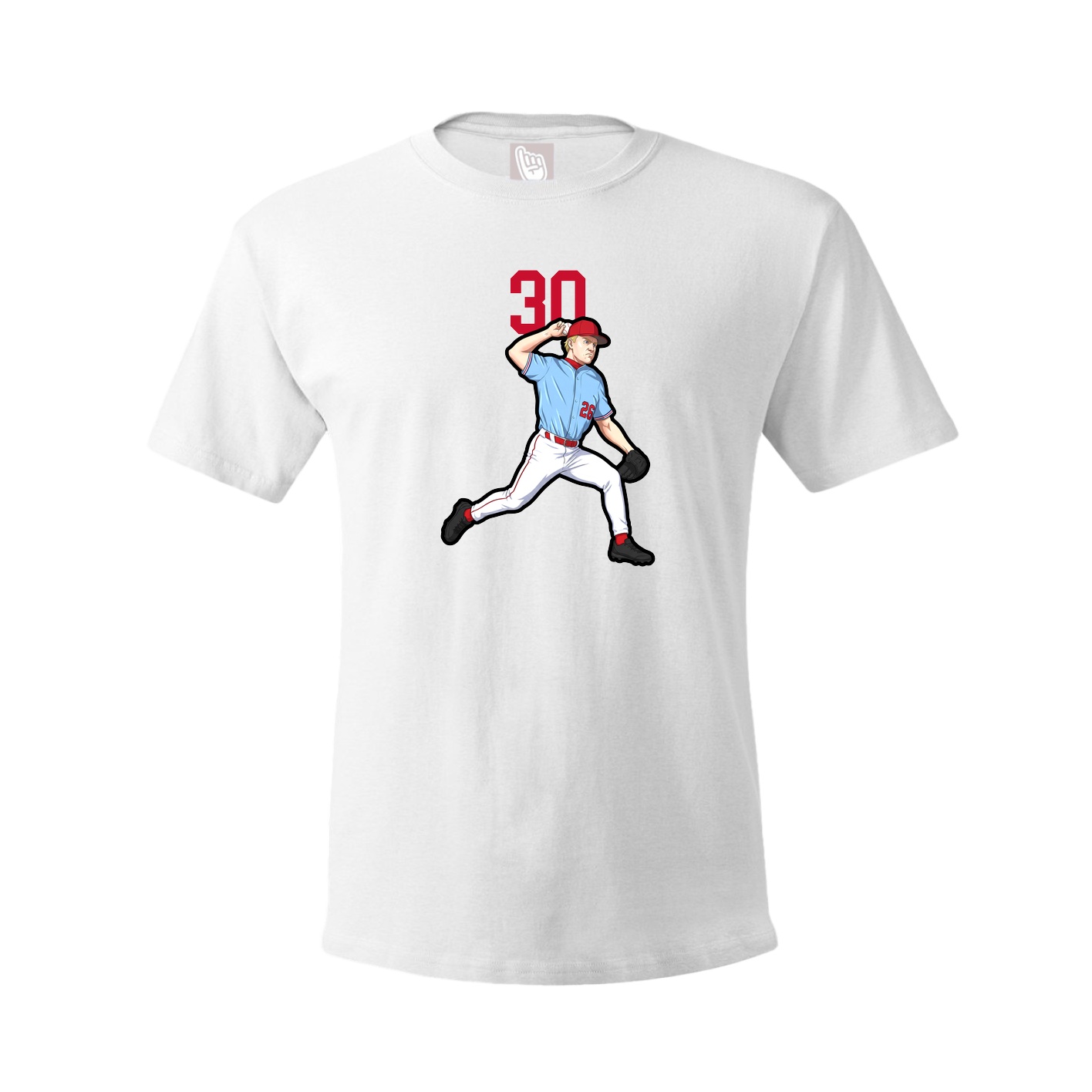Youth Tee — Number Top in White
