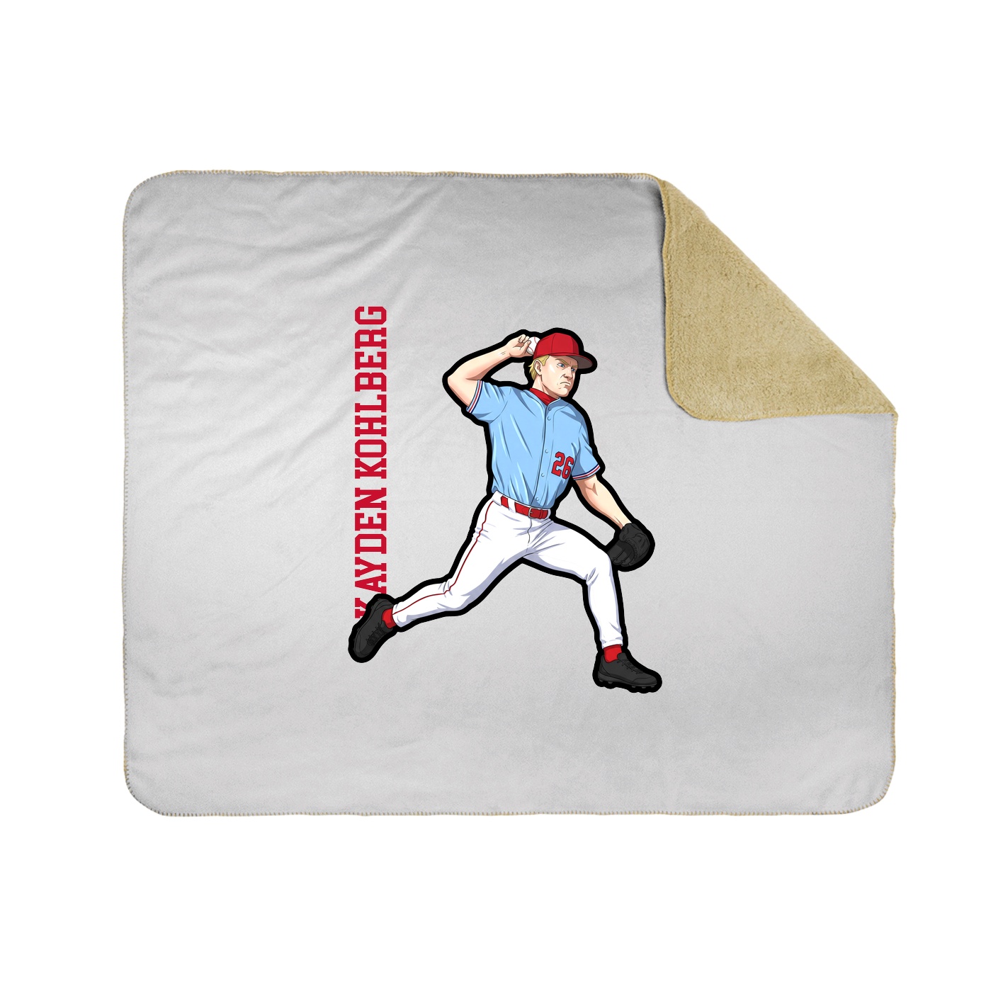 Throw Blanket — Name Vertical in White
