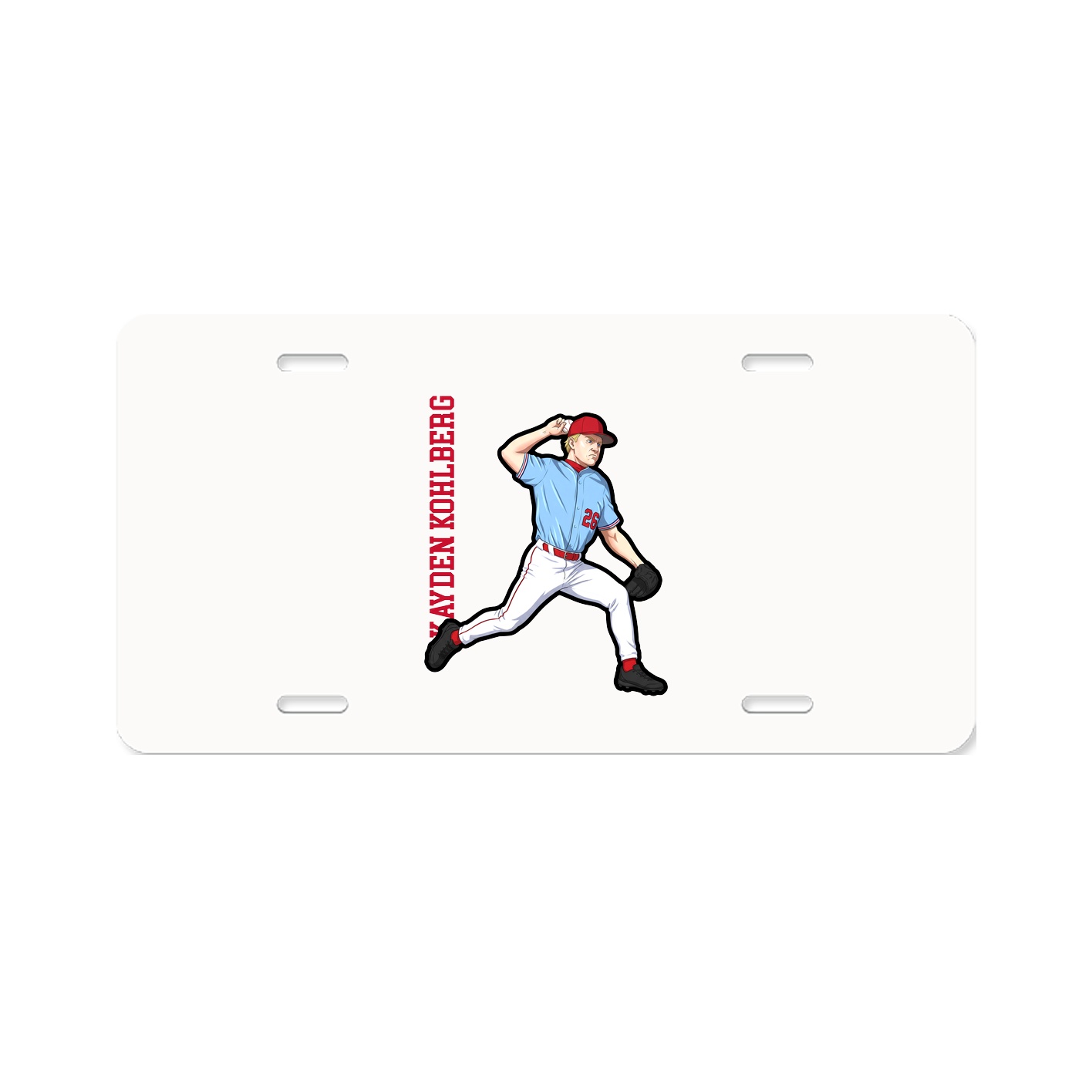 License Plate — Name Vertical in Classic