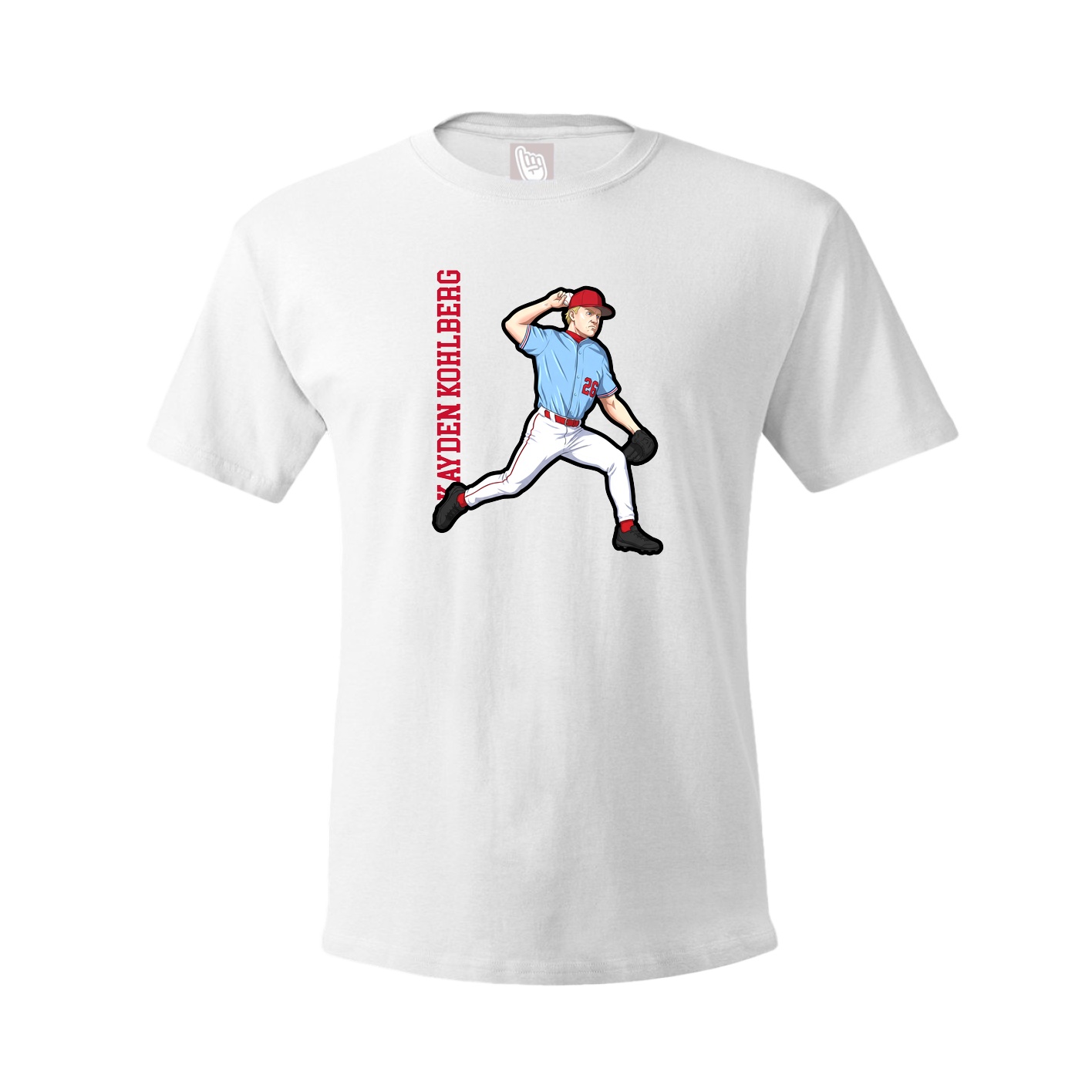 Tee — Name Vertical in White
