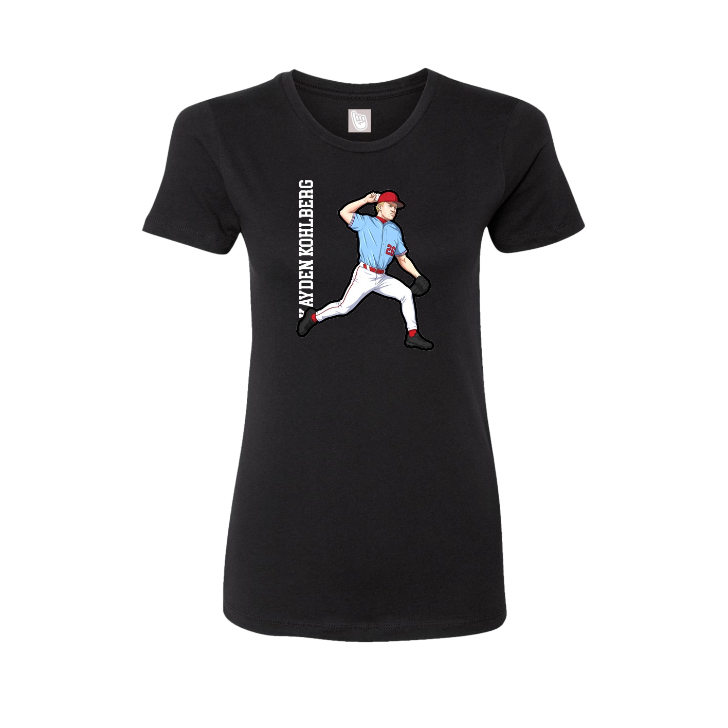 Fitted Women's Tee — Name Vertical in Black