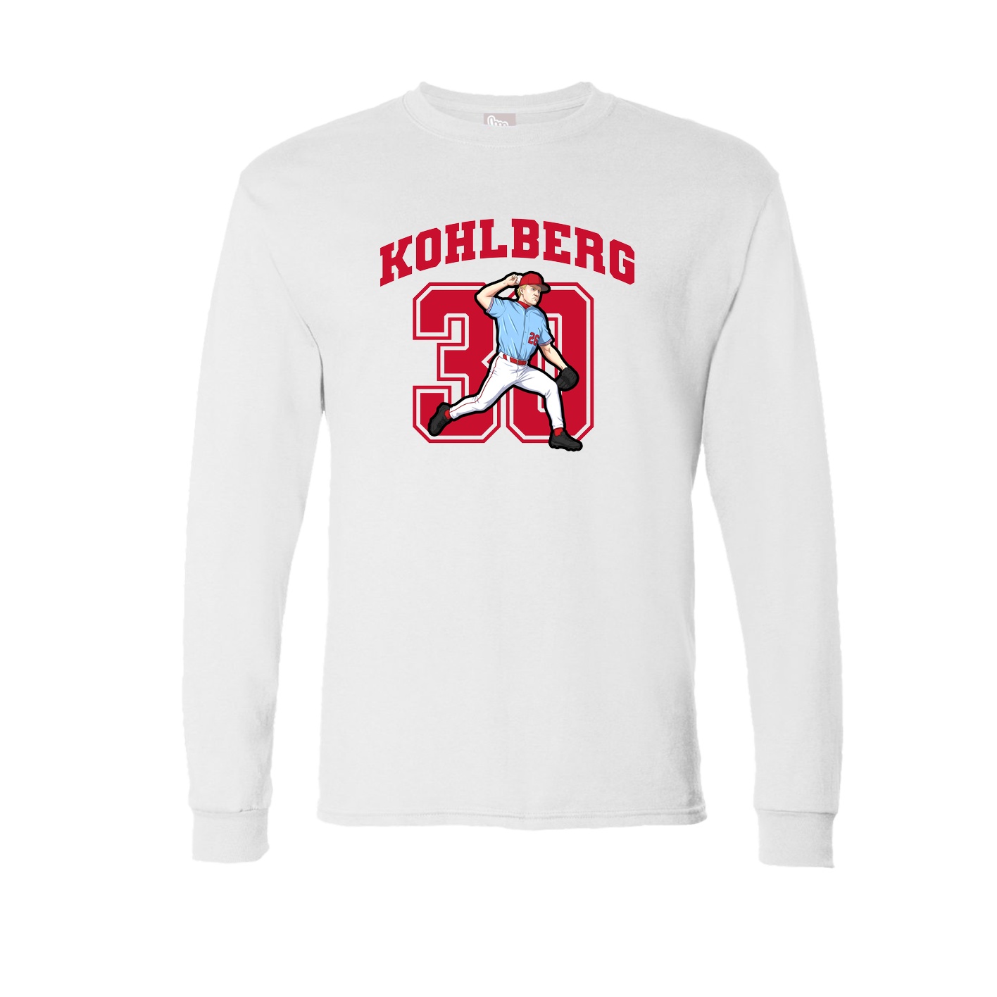 Long Sleeve Tee — Number in White