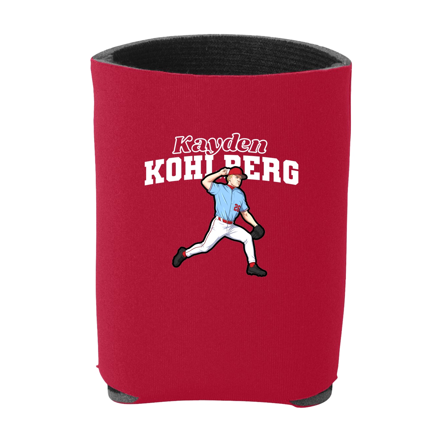 Can Holder — Name Arch in Red