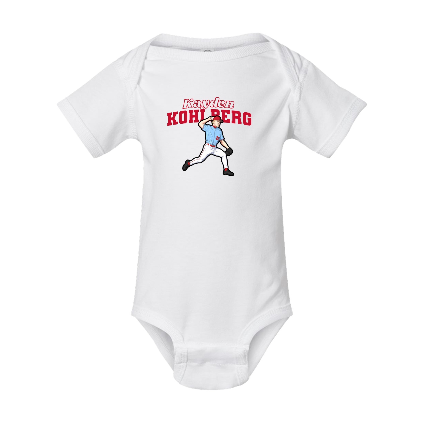 Baby Onesie — Name Arch in White