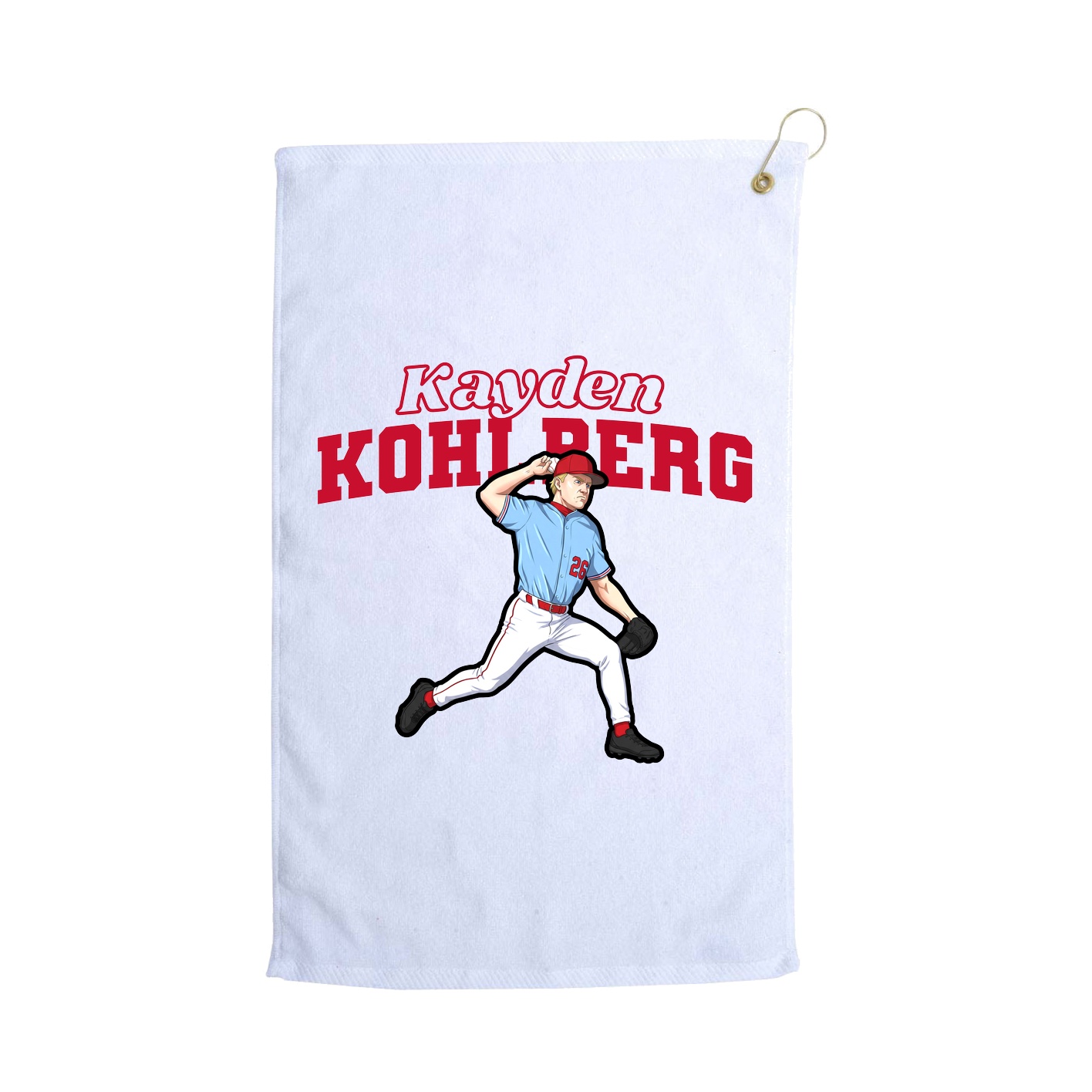 Golf Towel — Name Arch in White