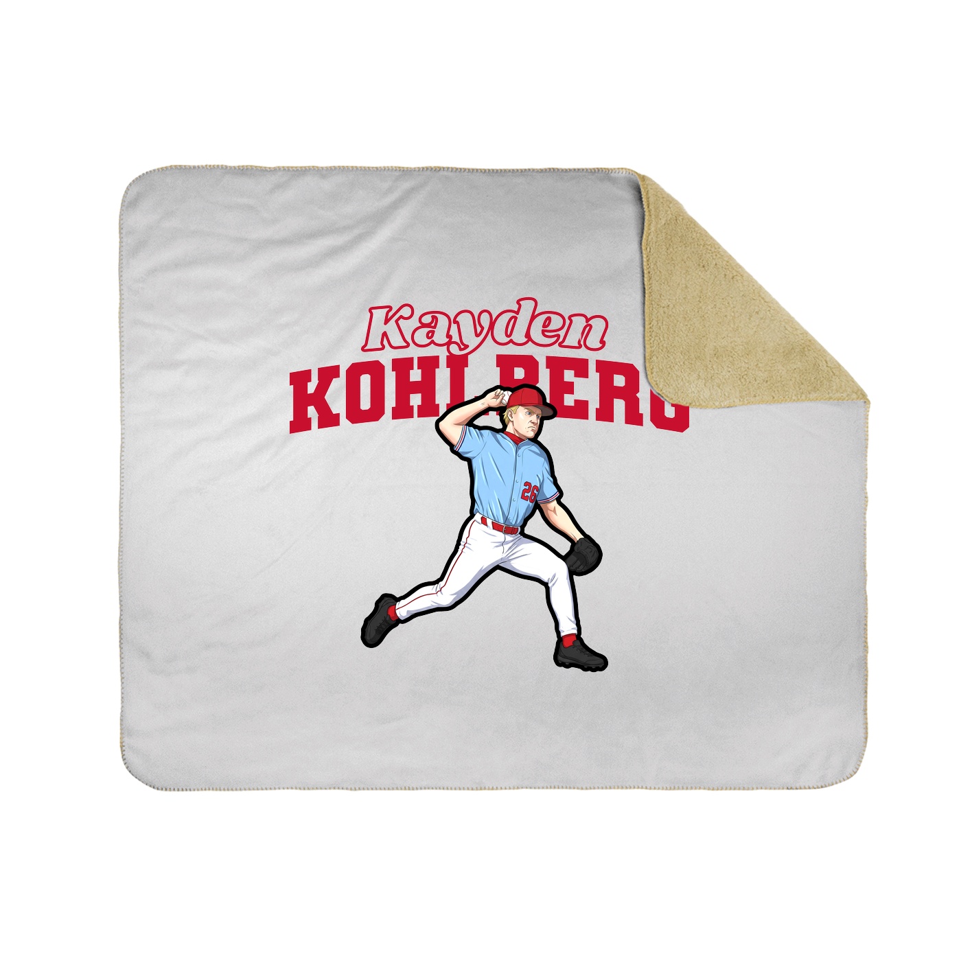 Throw Blanket — Name Arch in White