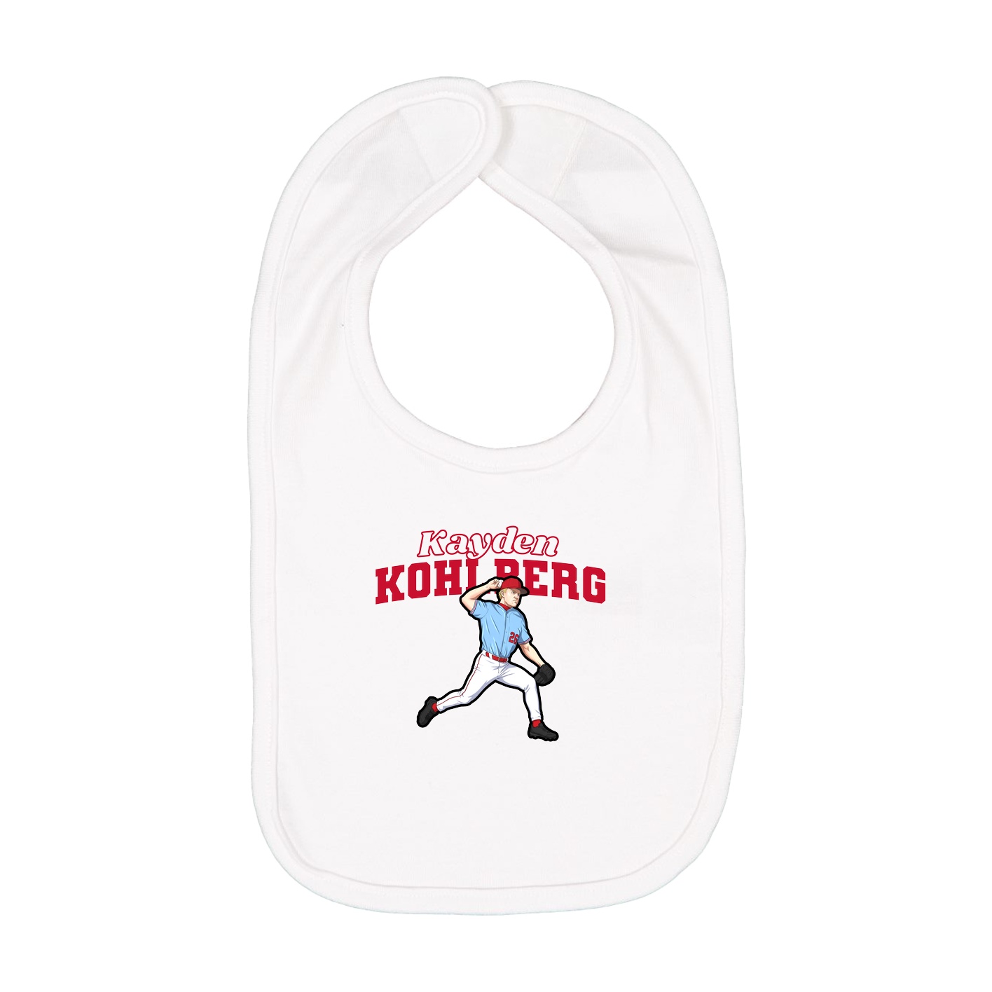 Infant Bib — Name Arch in White