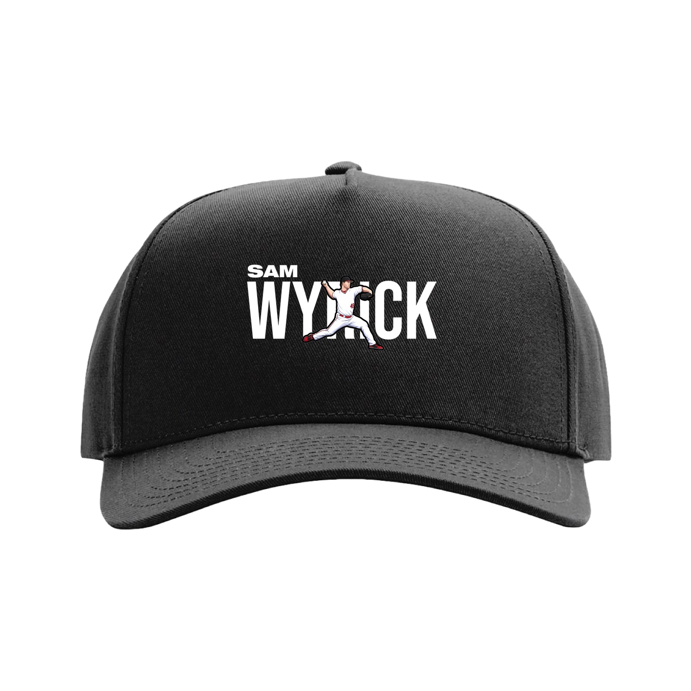 Full Fabric Five-Panel Champ Cap — Player Name in Black