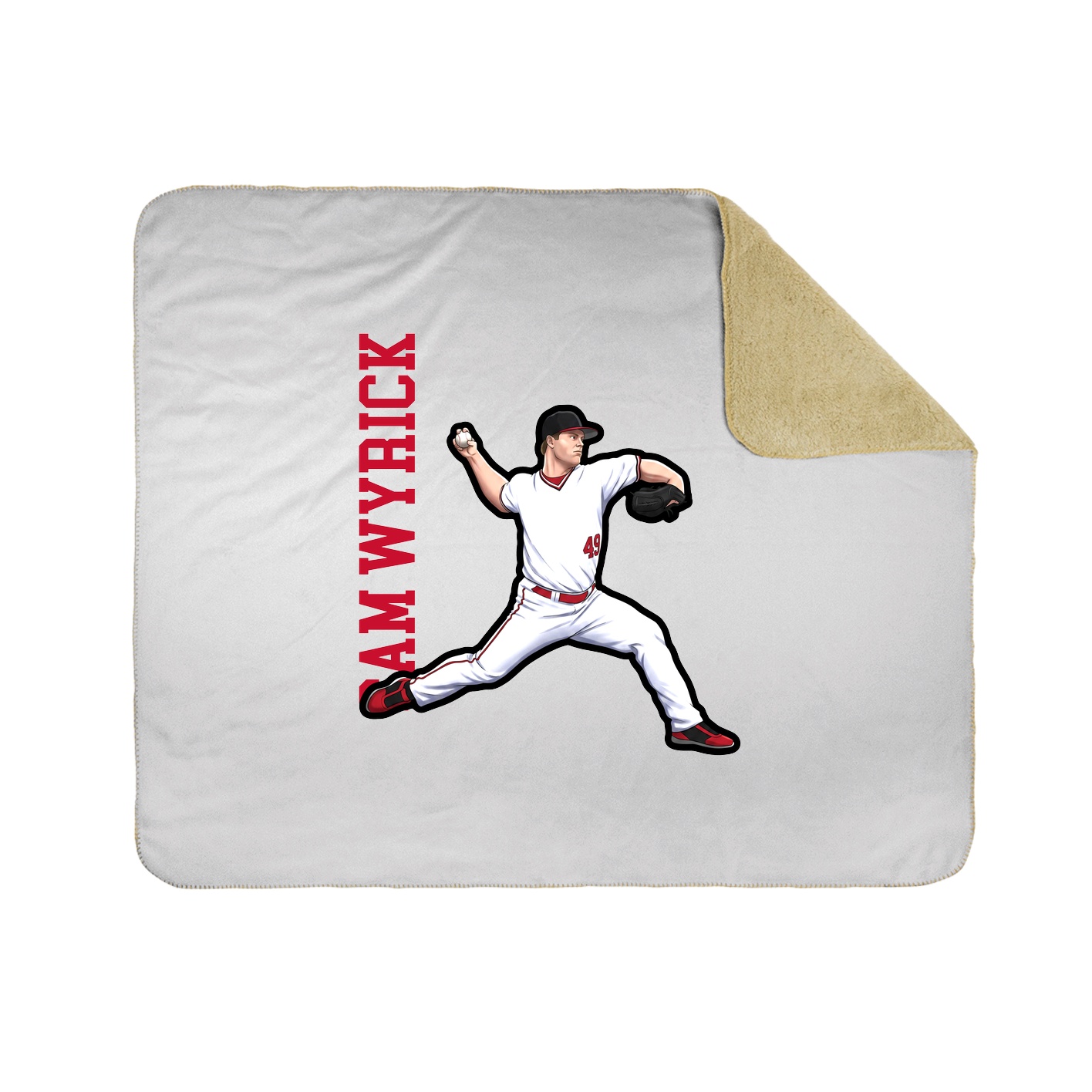 Throw Blanket — Name Vertical in White