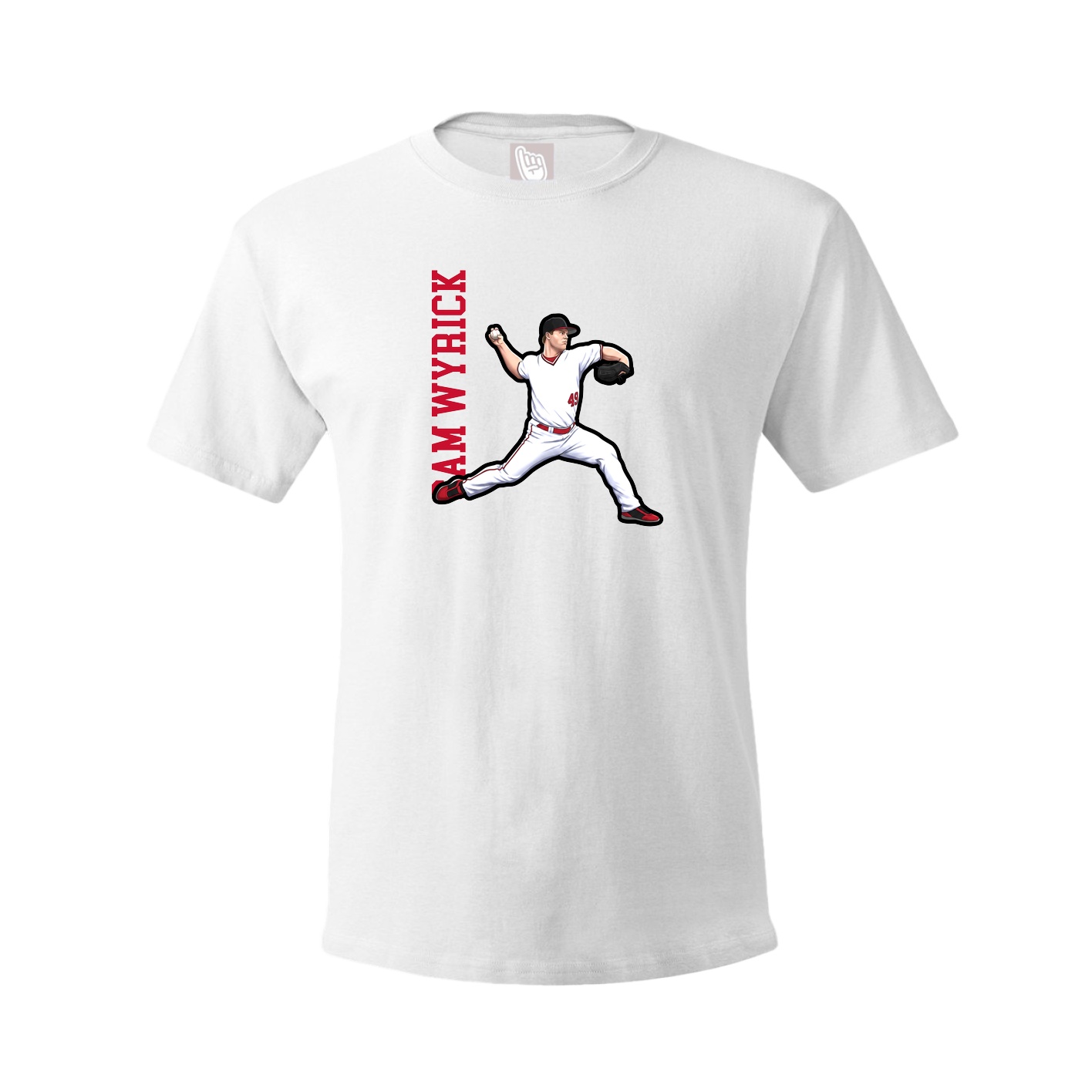 Tee — Name Vertical in White