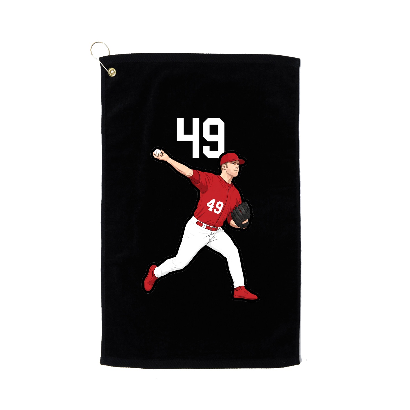 Golf Towel — Number Top in Black
