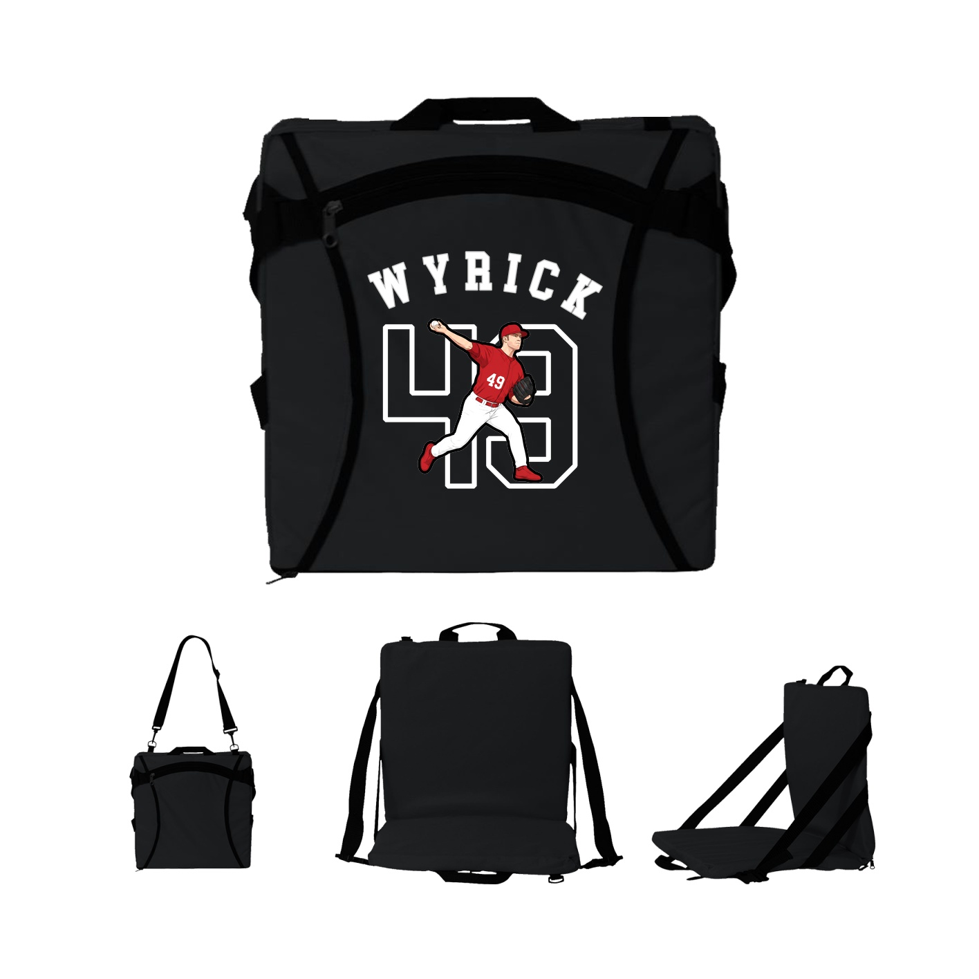 Folding Stadium Seat — Shirsey Arch in Black
