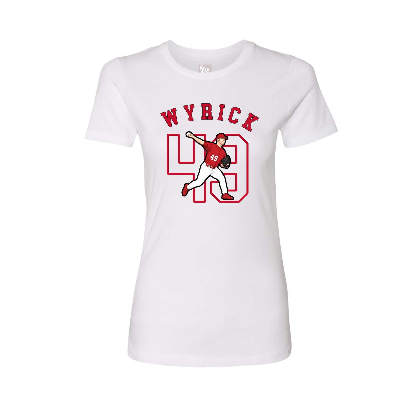 Fitted Women's Tee — Shirsey Arch in White