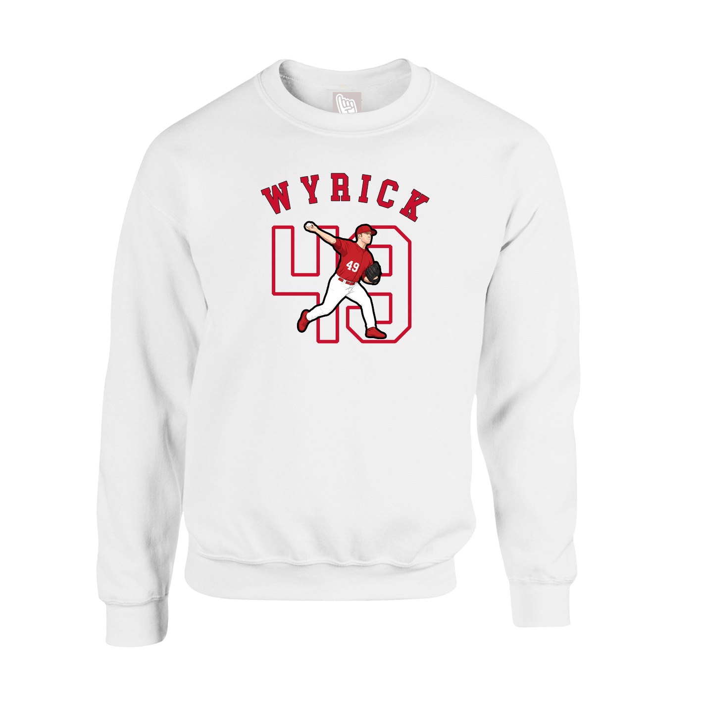 Fleece Crew — Shirsey Arch in White