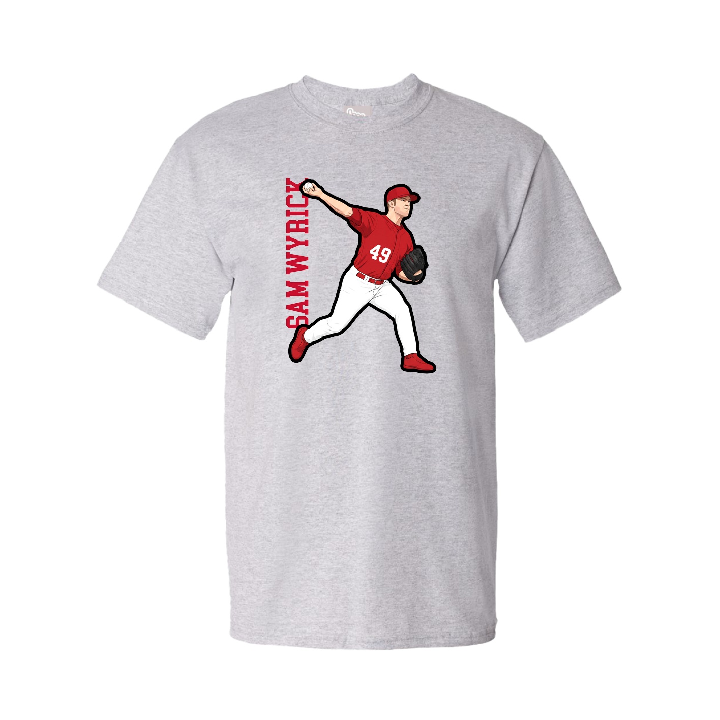 Tee — Name Vertical in Grey