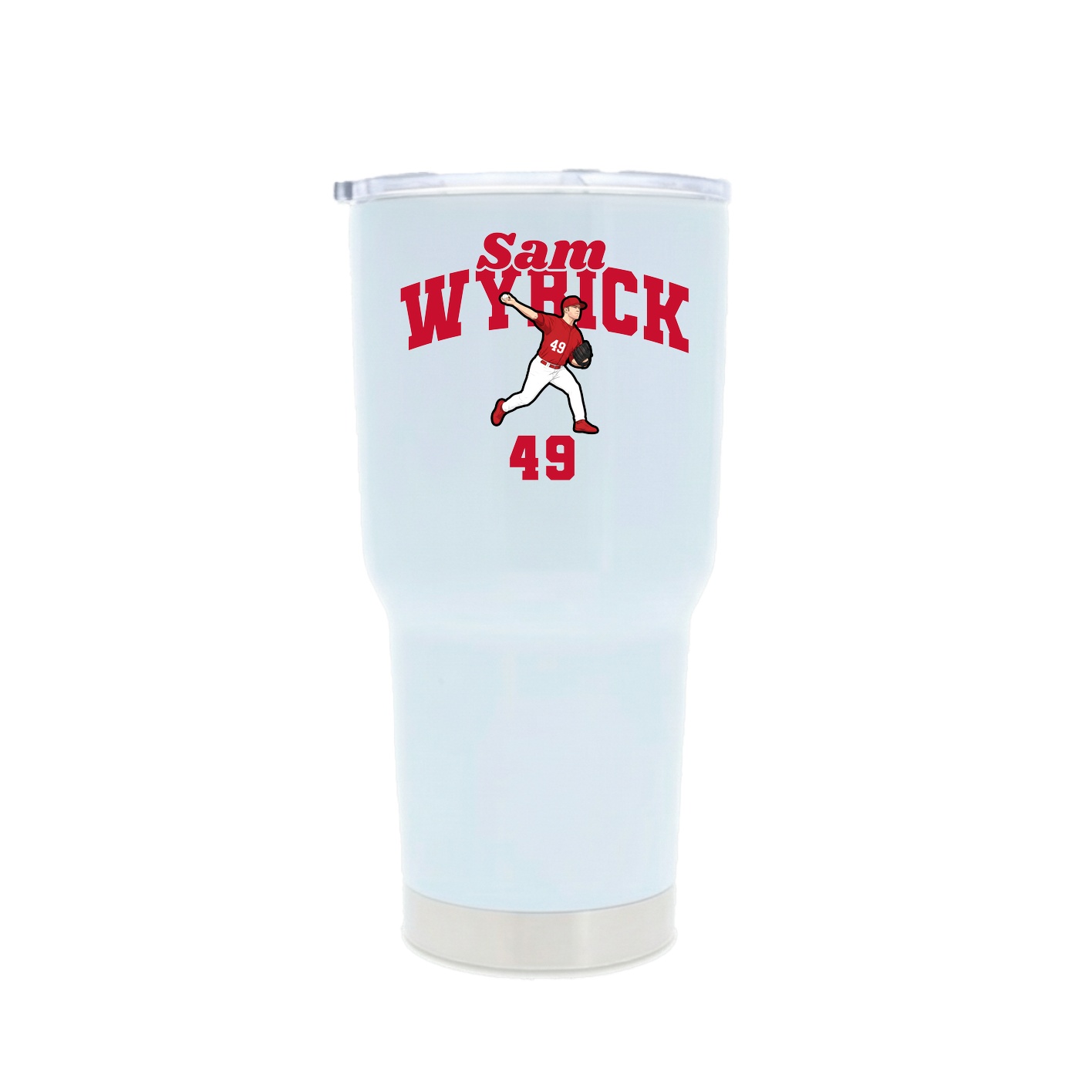 30oz Stainless Steel Tumbler — Signature Arch in White