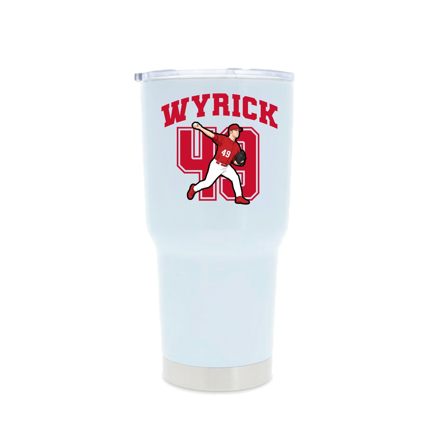30oz Stainless Steel Tumbler — Number in White
